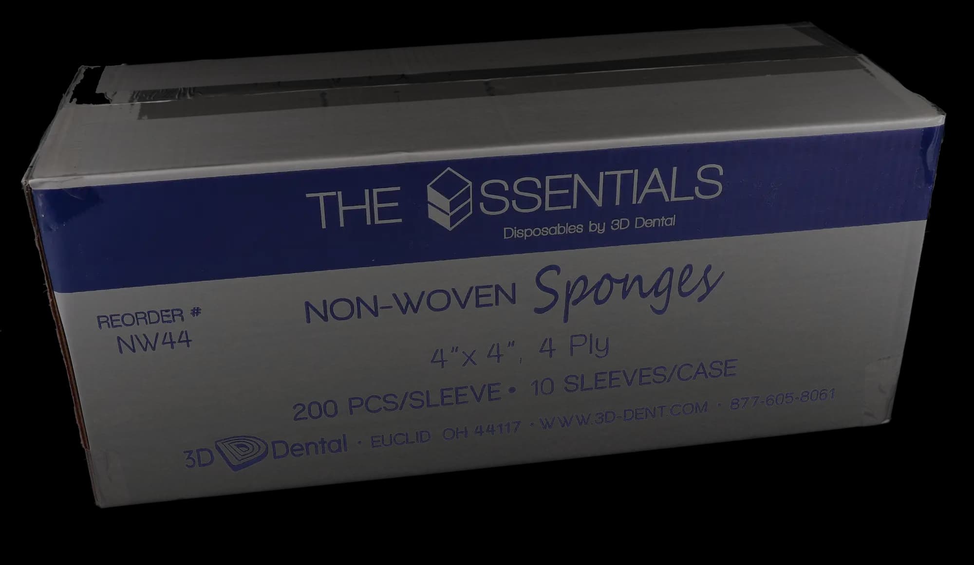 3D Dental Essentials Non-Woven Gauze Sponges, 4" x 4", 4-Ply, Non-Sterile, 2000/Case, NW44 thumbnail 4