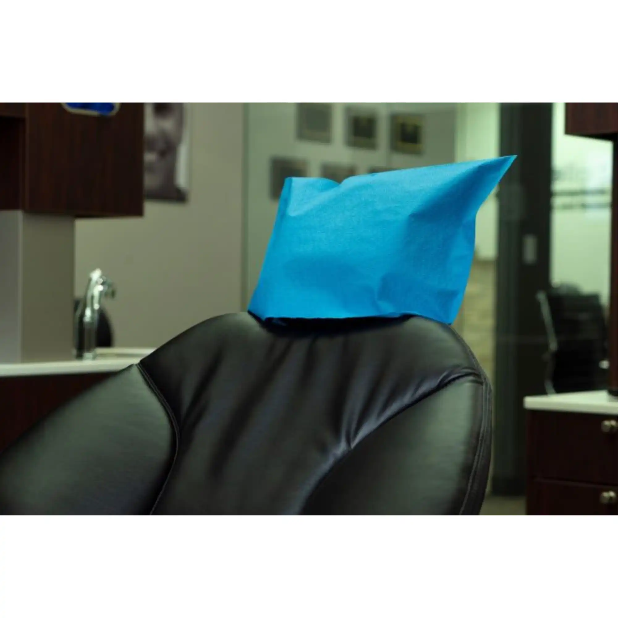 3D Dental Paper/Poly Headrest Covers, 10" x 13", Blue, 500/Pk, HRCB-13 - Paper/Poly Headrest Covers, 10" x 13", Blue, 500/Pk, HRCB-13 - Image 1