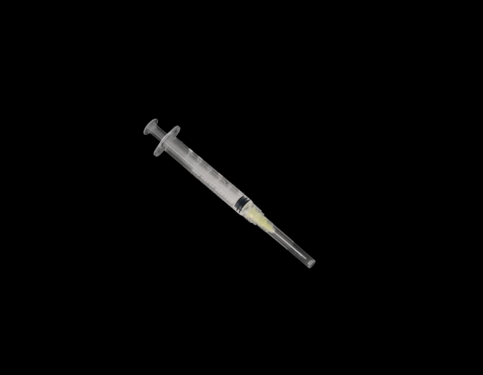 3D Dental Endo Irrigation Syringe with Half Cut Needle, 3 cc, 27 Gauge, Yellow, 100/Pk, EN27H thumbnail 3