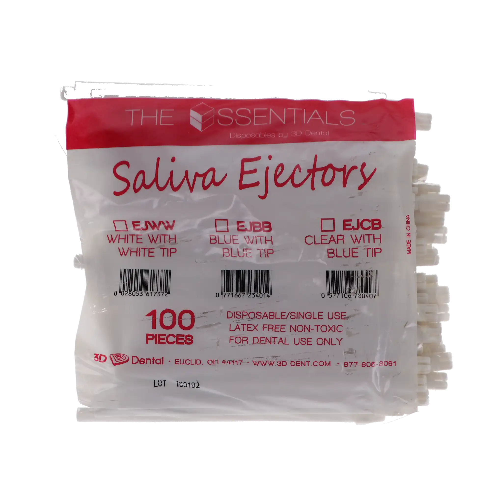3D Dental Saliva Ejector, White, Latex-Free, 100/Pk, EJWW thumbnail 4