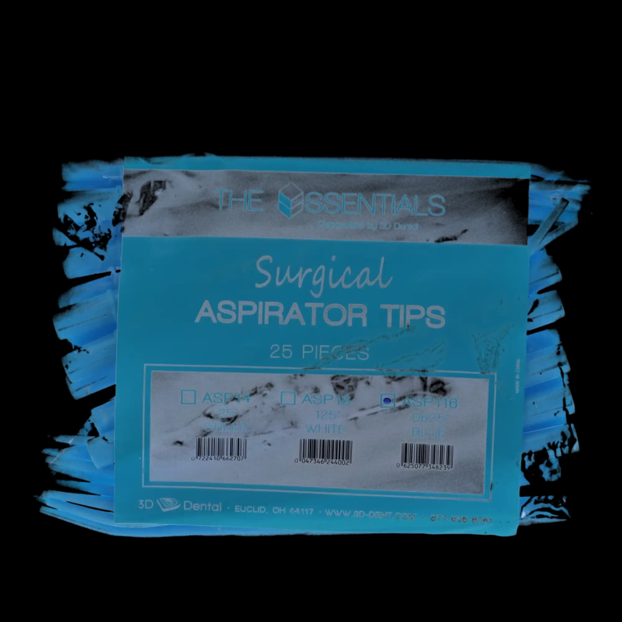 3D Dental Disposable Surgical Aspirator Tips, Regular, 1/16" Opening, Blue, 25/Pk, ASP16 thumbnail 4