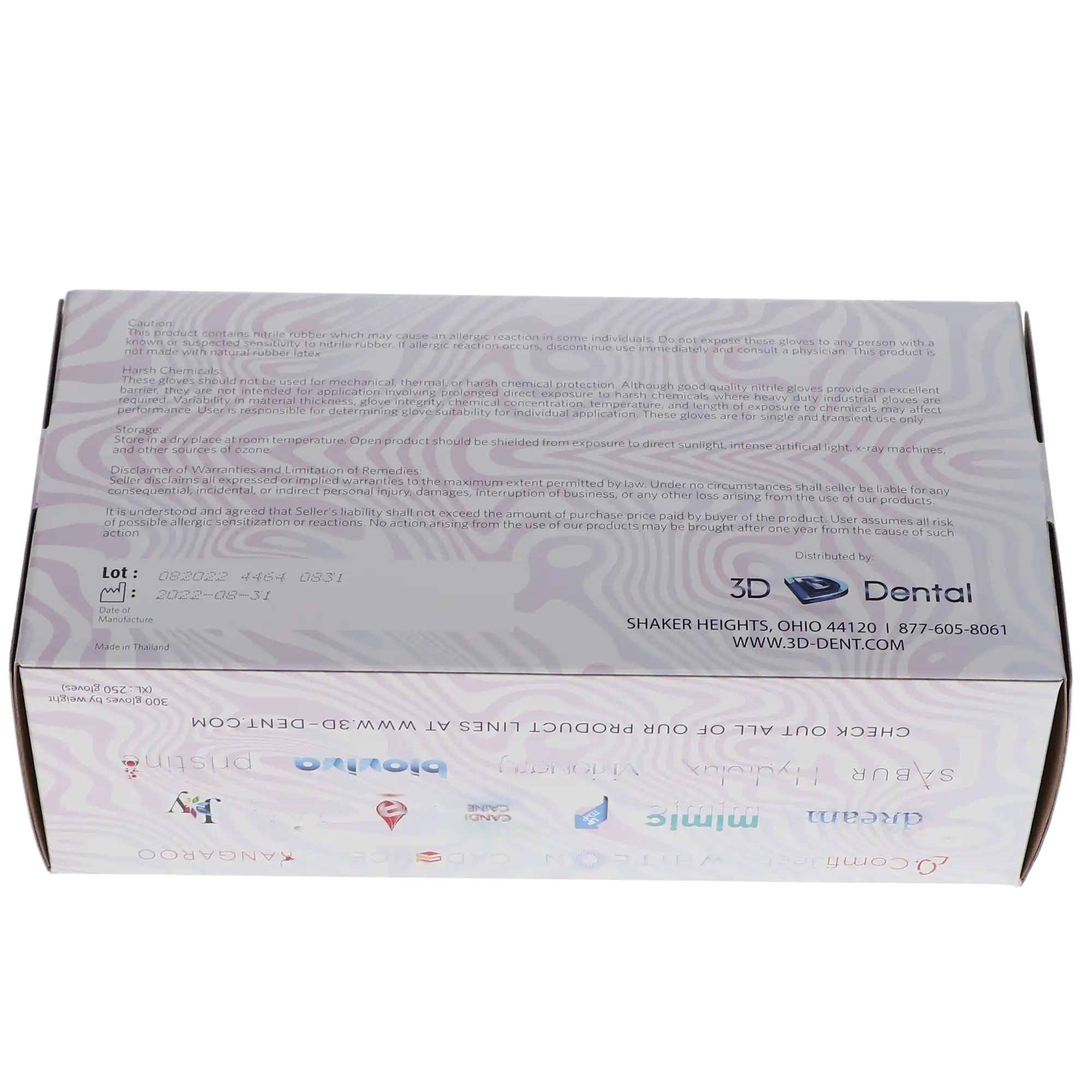 3D Dental Essentials Premium Nitrile Exam Gloves, Powder-Free, Latex-Free, Non-Sterile, Small, Blue, 300/Box, NG300-S thumbnail 3