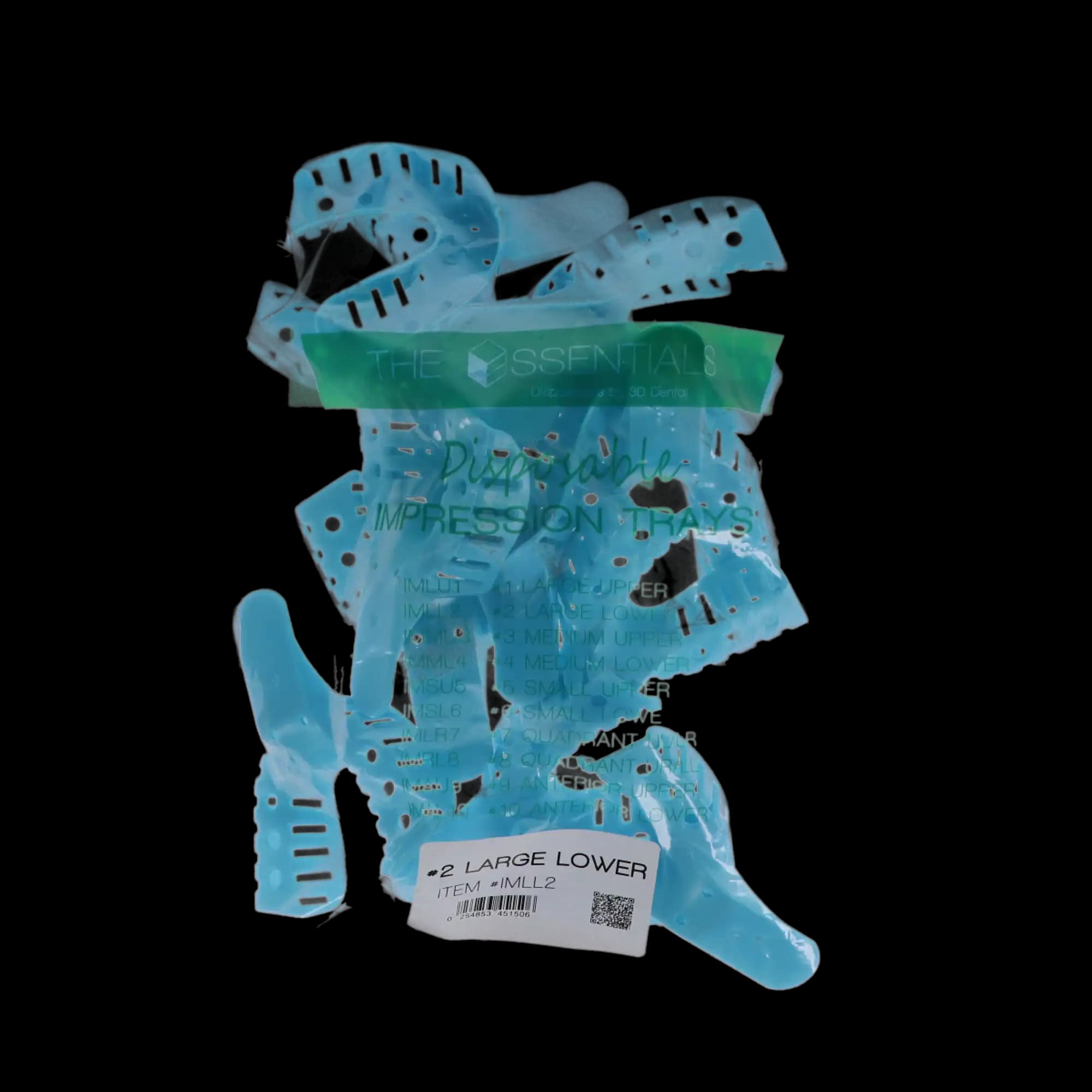 3D Dental The Essentials Disposable Perforated Impression Trays, #2 Large Lower, 12/Pk, IMLL2 thumbnail 4