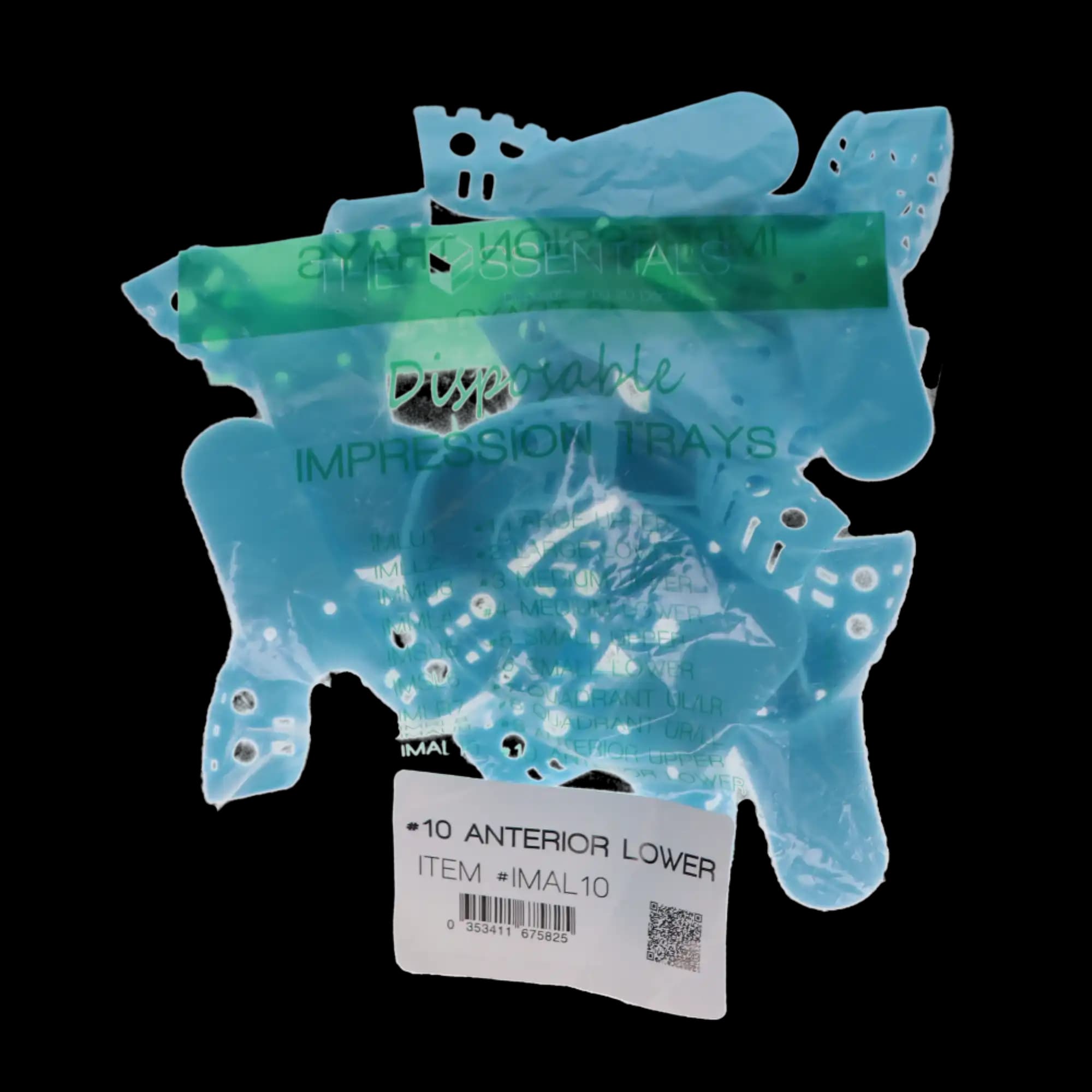 3D Dental #10 Lower Anterior Disposable Perforated Impression Trays, 12/Pk, IMAL10 thumbnail 4