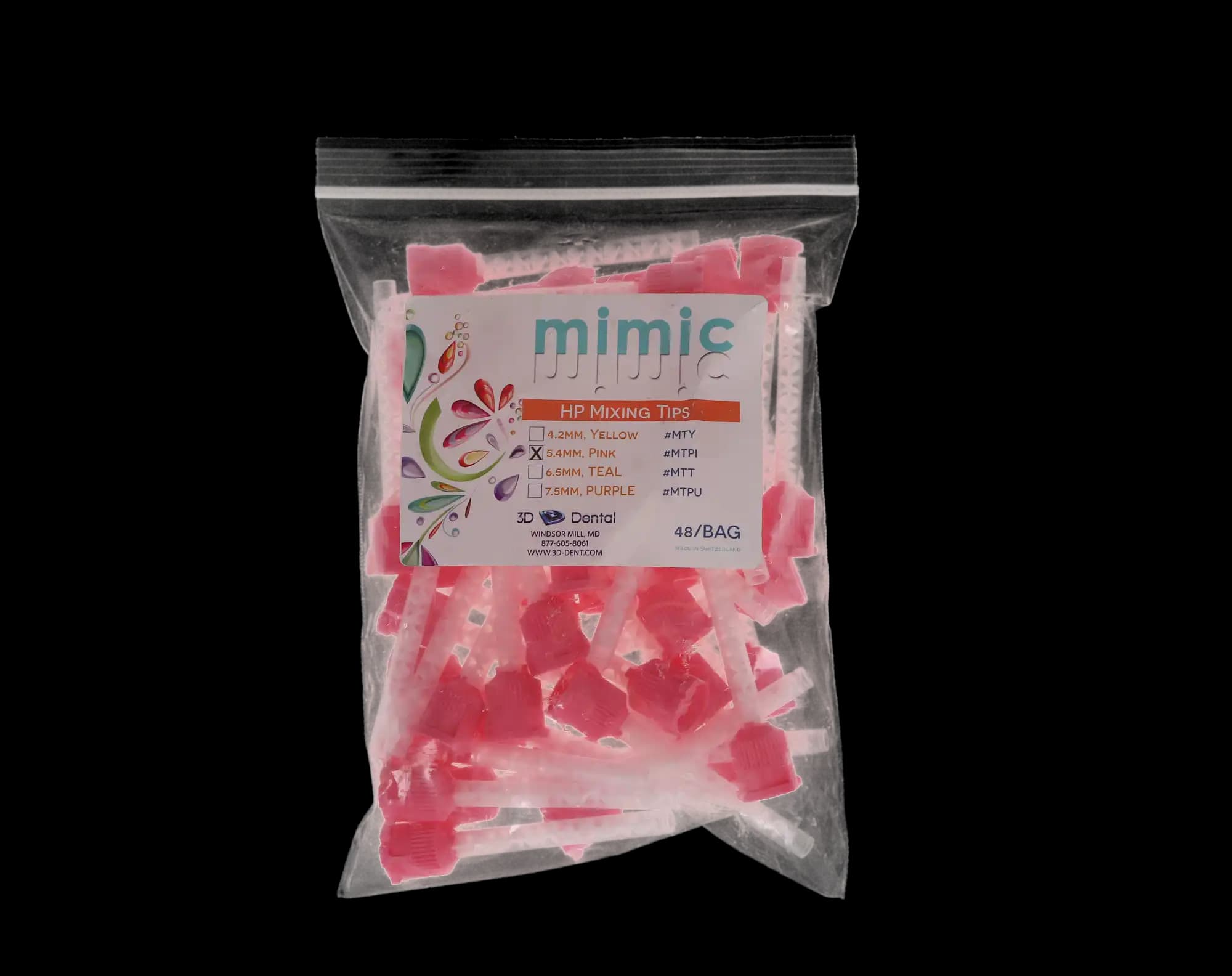 Mimic HP Mixing Tips, Medium/Regular Body, Pink, 5.4 mm, 48/Pk, MTPI thumbnail 4