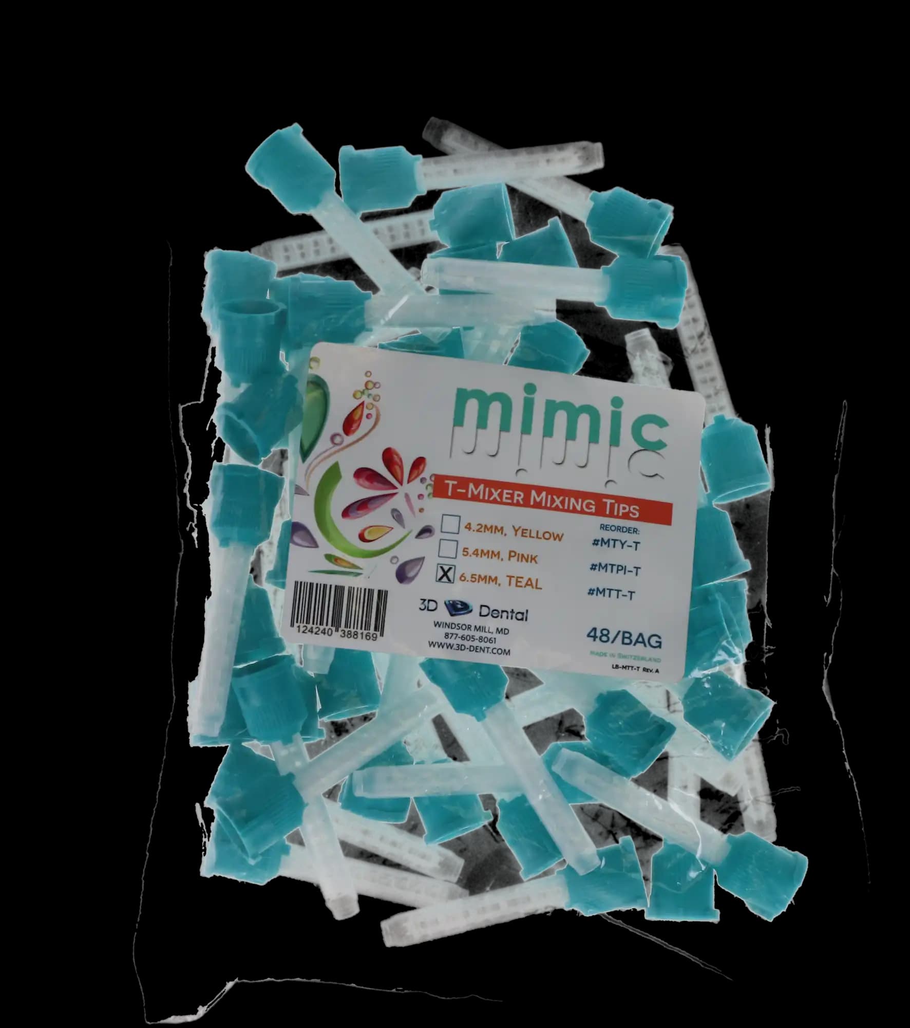 Mimic HP Mixing Tips, Heavy Body, Teal, 6.5 mm, 48/Bag, MTT thumbnail 4