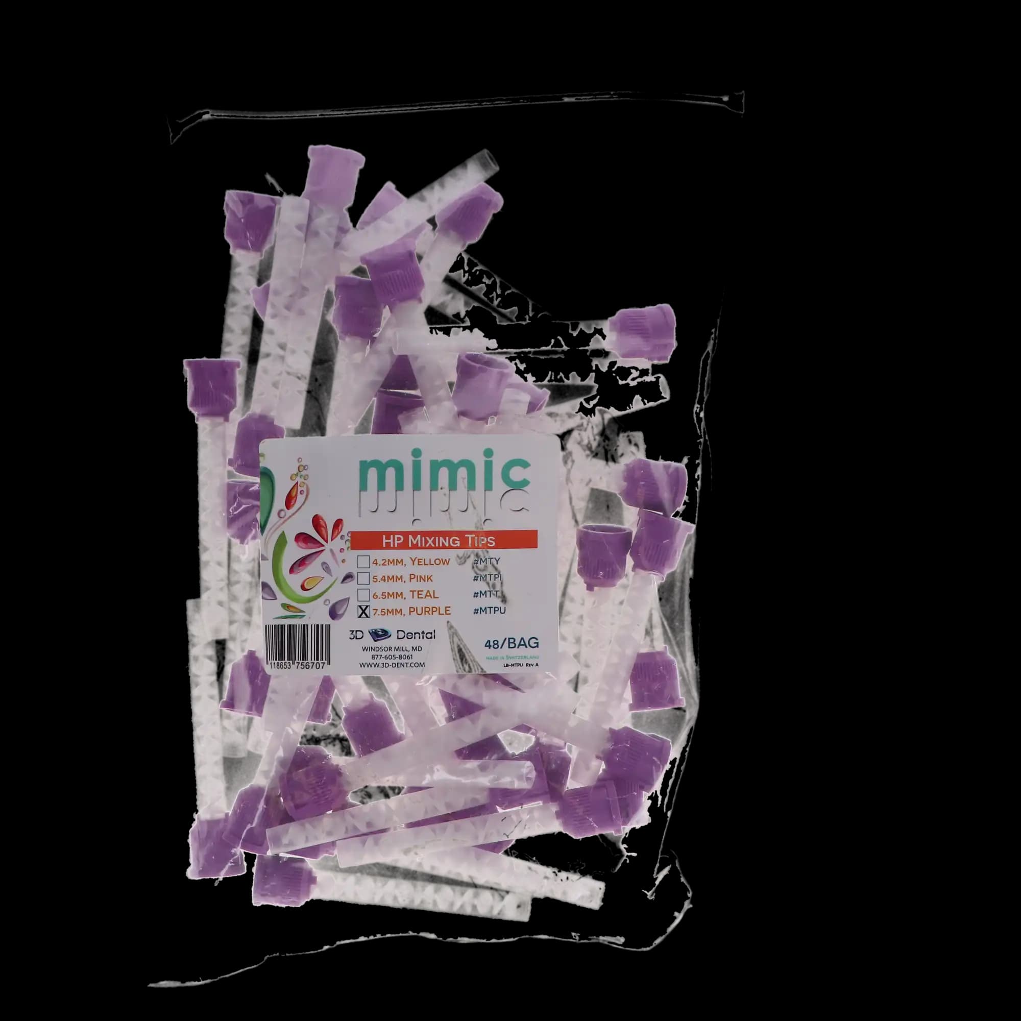 MIXPAC Mixing Tip, Purple, Bag of 4 thumbnail 4
