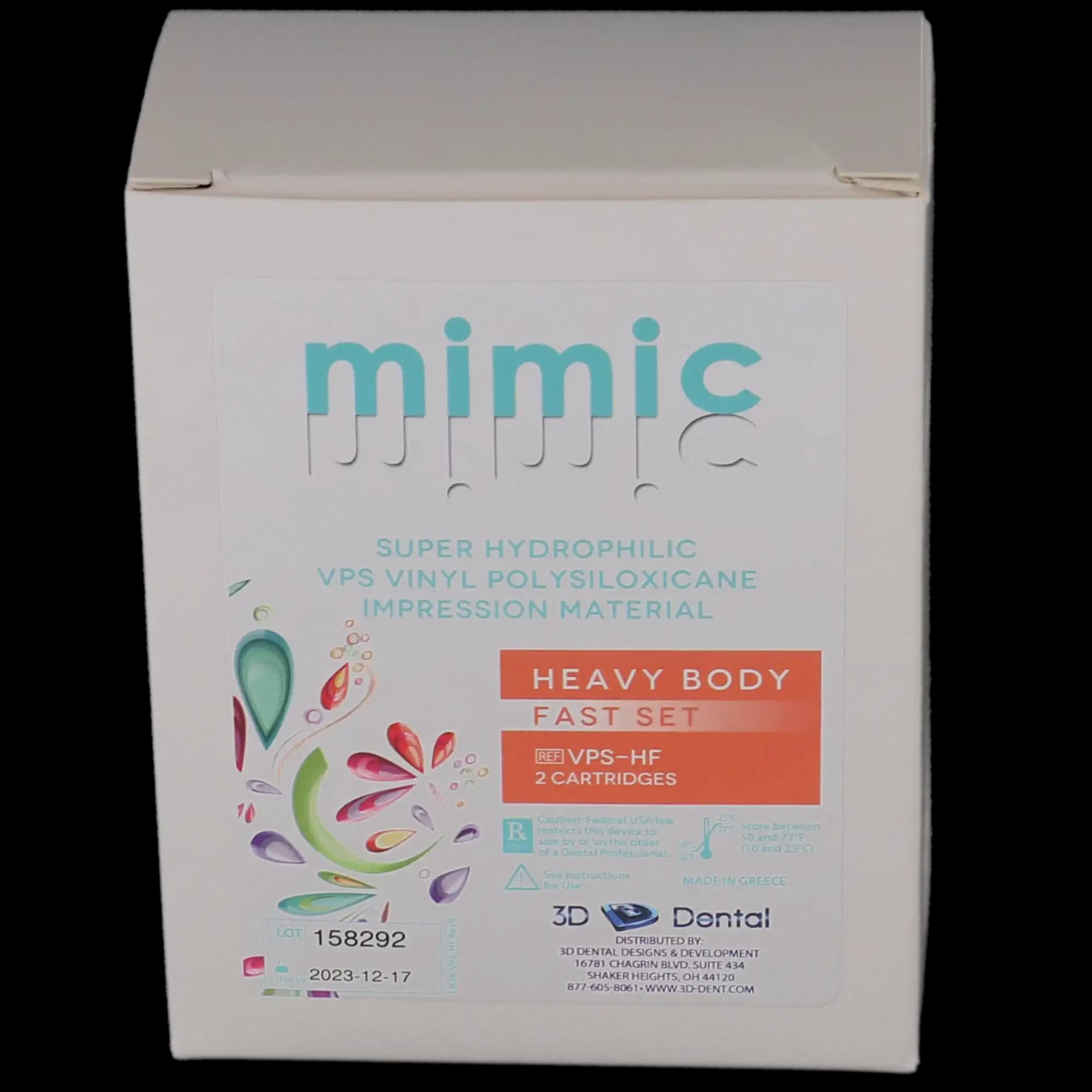Mimic VPS Impression Material, Heavy Body, Fast Set, 2 x 50 ml Cartridges, VPS-HF thumbnail 4