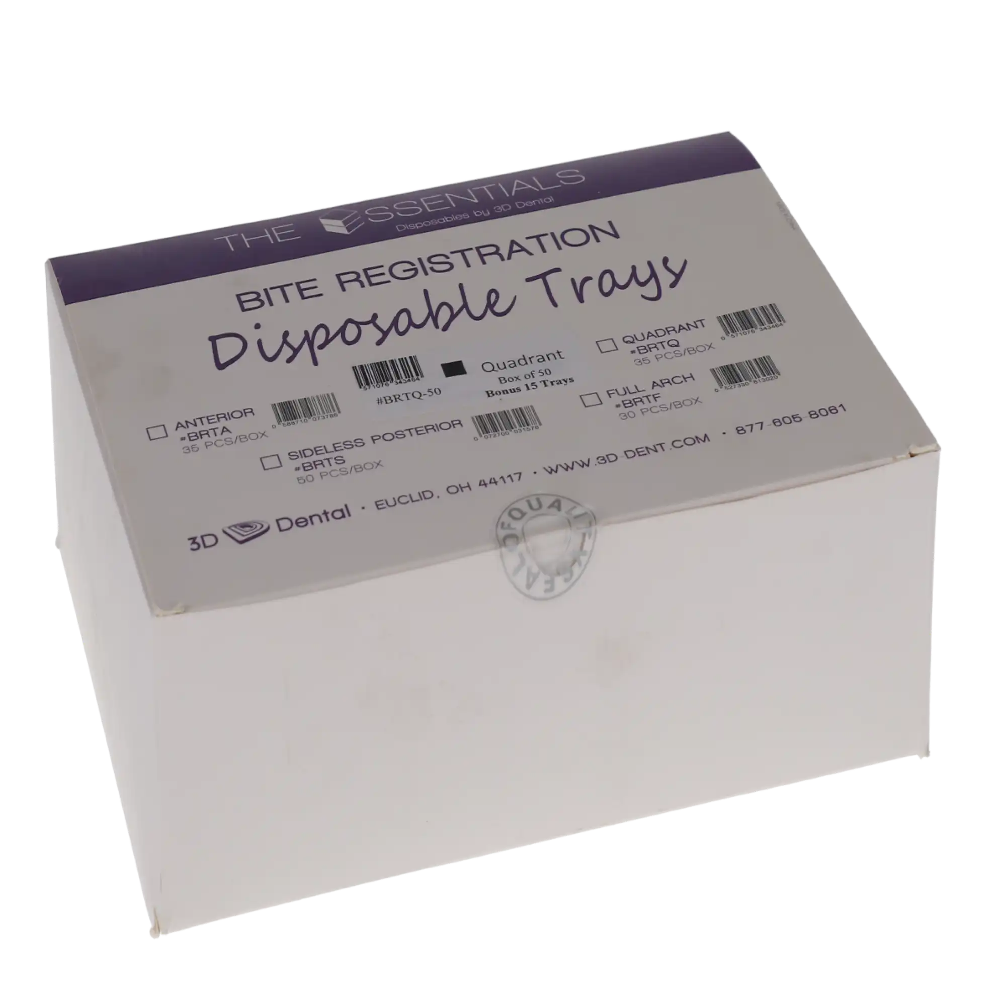3D Dental Essentials Disposable Bite Registration Trays, Quadrant, 35/Pk, BRTQ thumbnail 4