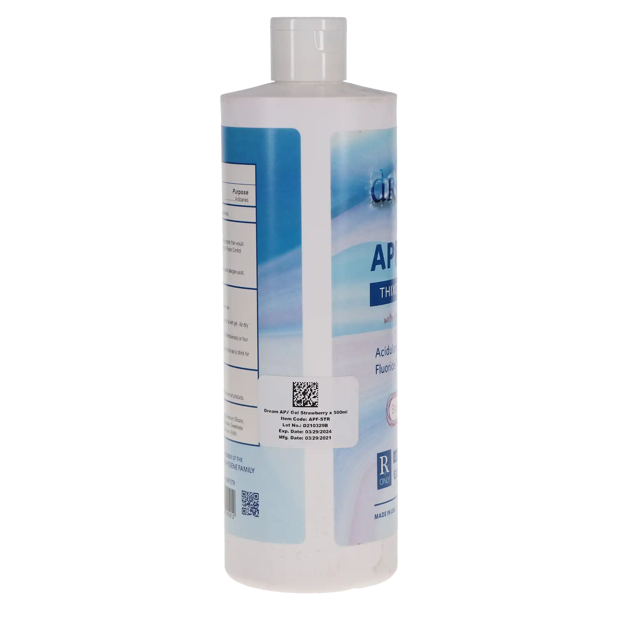 Dream APF Fluoride Gel, 1.23% Fluoride Ion, 60-Second, Strawberry, 16 oz, 1/Pk, APF-STR - Flouride Gel 16oz Strawberry - Image 1