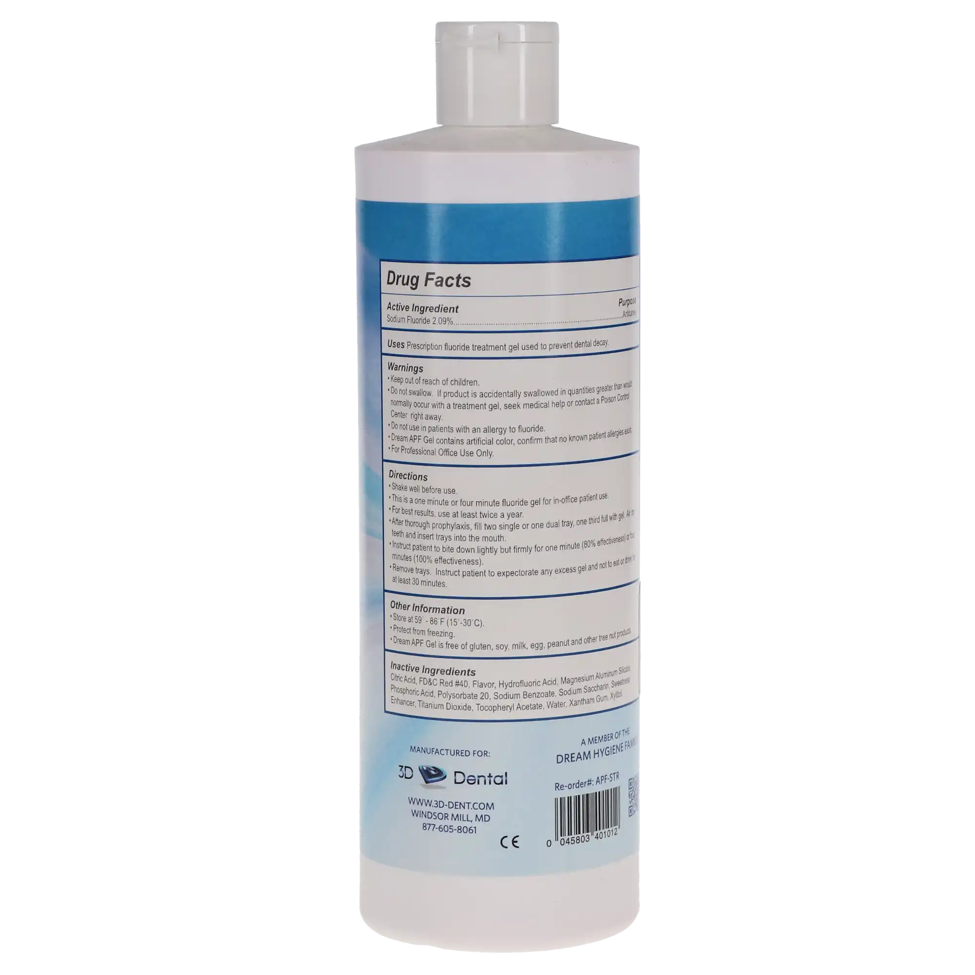 Dream APF Fluoride Gel, 1.23% Fluoride Ion, 60-Second, Strawberry, 16 oz, 1/Pk, APF-STR thumbnail 2