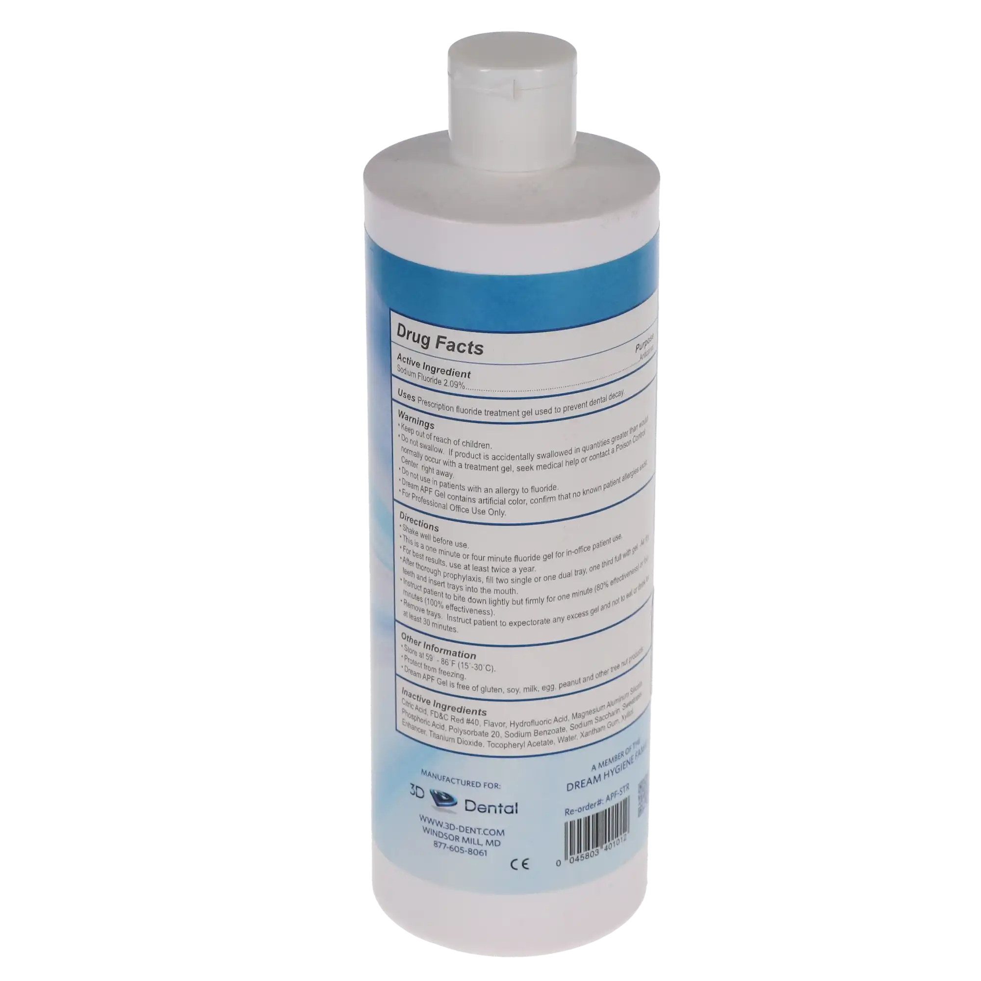Dream APF Fluoride Gel, 1.23% Fluoride Ion, 60-Second, Strawberry, 16 oz, 1/Pk, APF-STR thumbnail 3