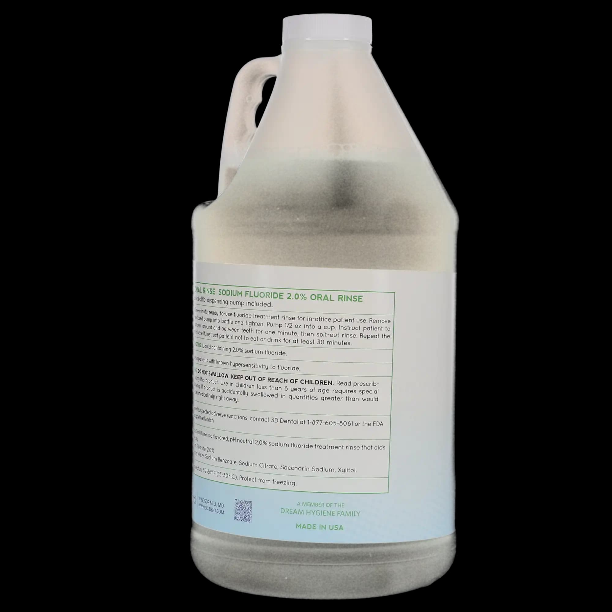 Dream Fluoride Oral Rinse, 2% Neutral Sodium Fluoride, 64 oz, Mint, 1/Pk, FOR-MNT thumbnail 3