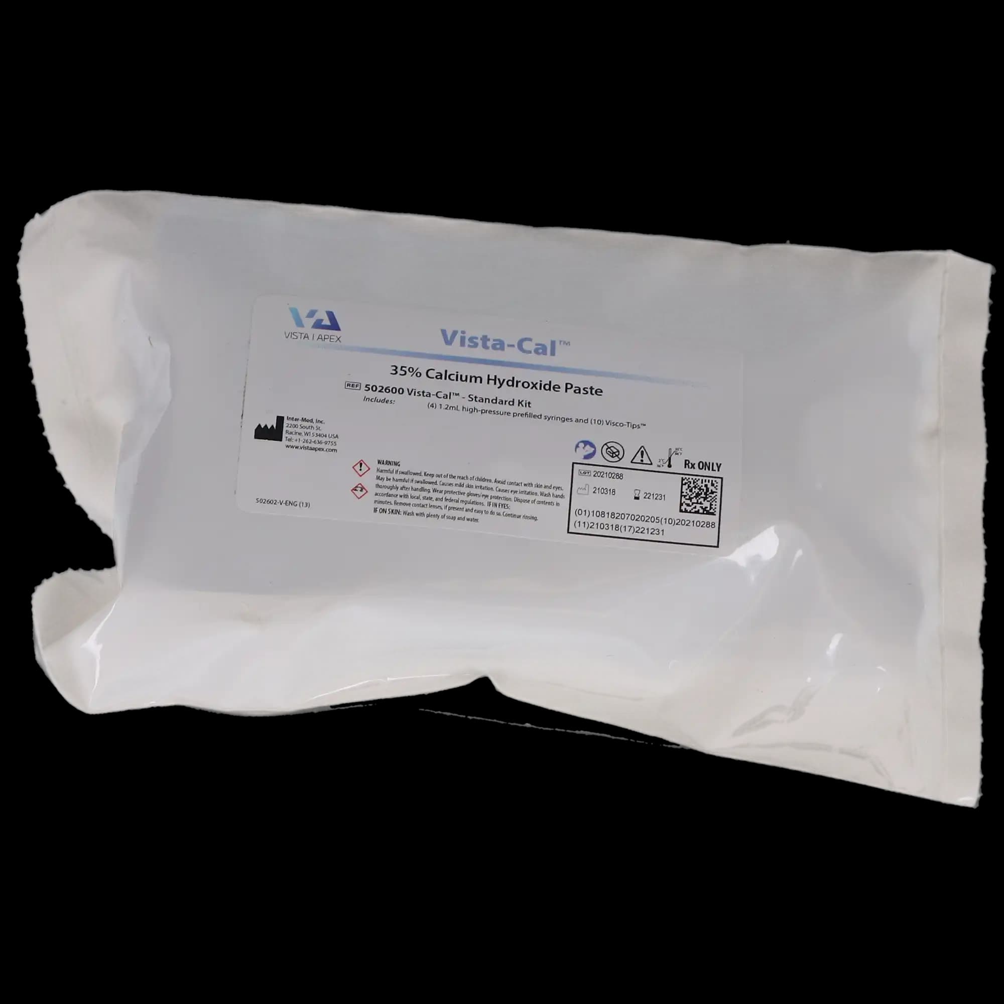 Vista-Cal 35% Calcium Hydroxide Aqueous Solution, 1.2 mL Pre-Filled Syringes, Standard Kit (4 Syringes + 10 Visco-Tips), 502600 thumbnail 11