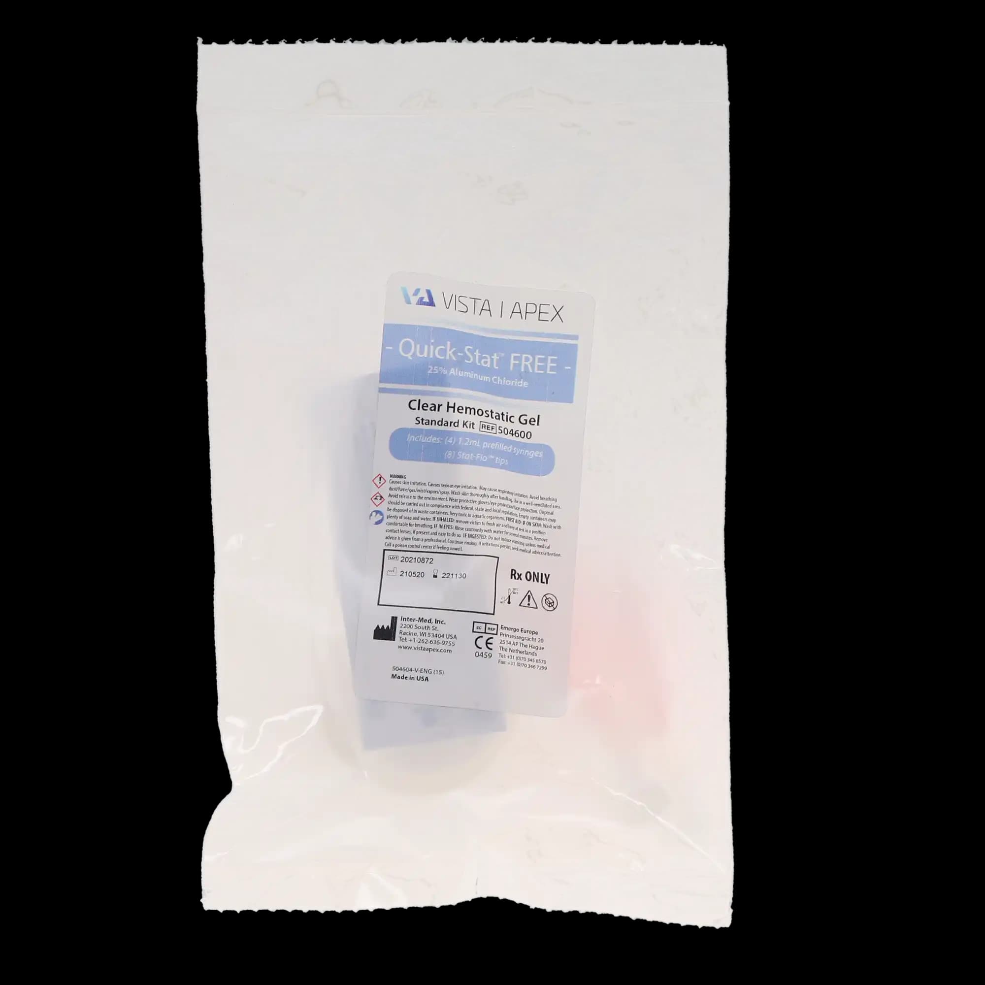 Quick-Stat FREE Clear Hemostatic Gel, 25% Aluminum Chloride, 1.2 mL Syringe Standard Kit, 4/Pk, 504600 thumbnail 5