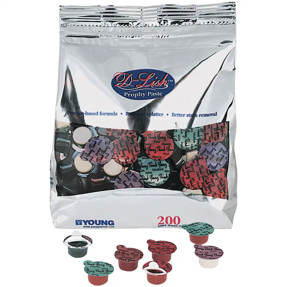D-Lish Prophy Paste, Coarse, Fresh Strawberries, 1.23% Fluoride, Gluten-Free, Unit Dose Cups, 200/Box, 306020 thumbnail 5
