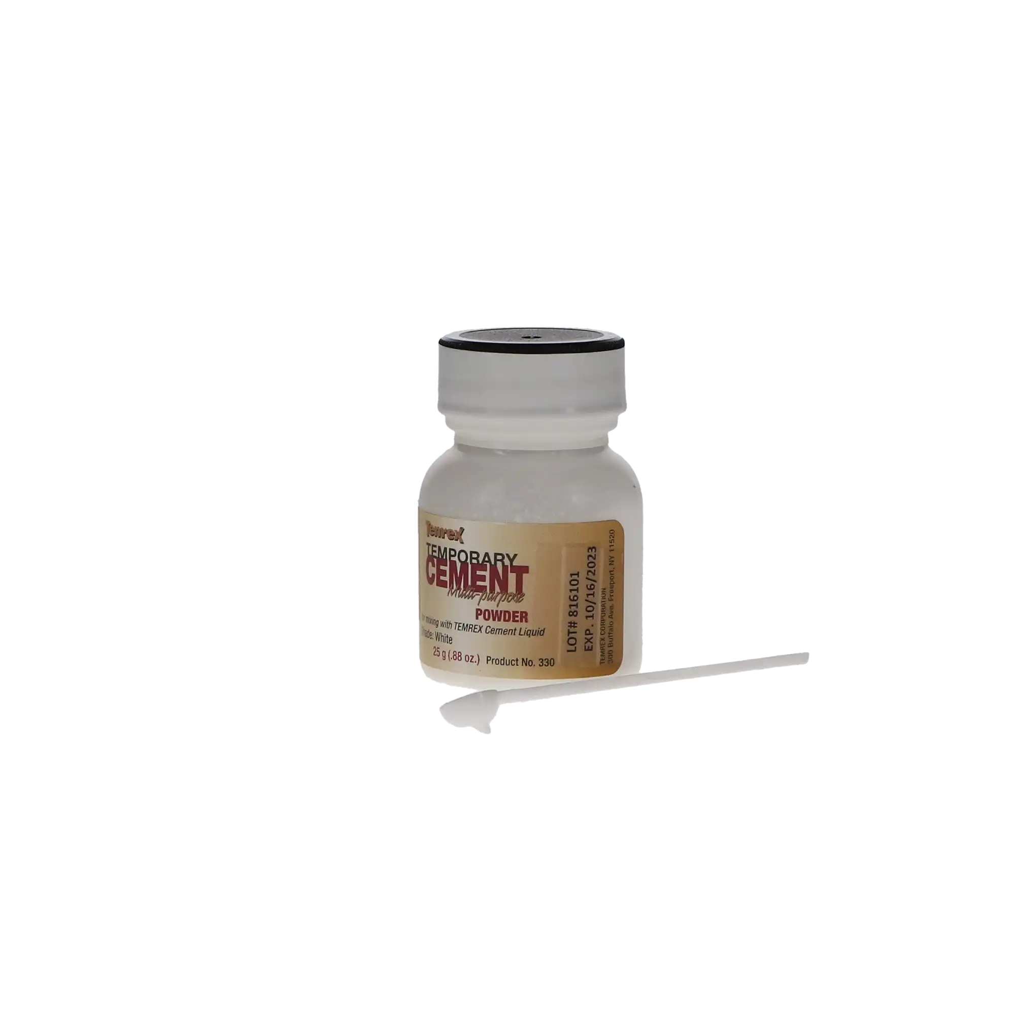 Temrex Zinc Oxide Eugenol Temporary Cement Powder, White, 25 g Bottle, Refill, 330 thumbnail 10