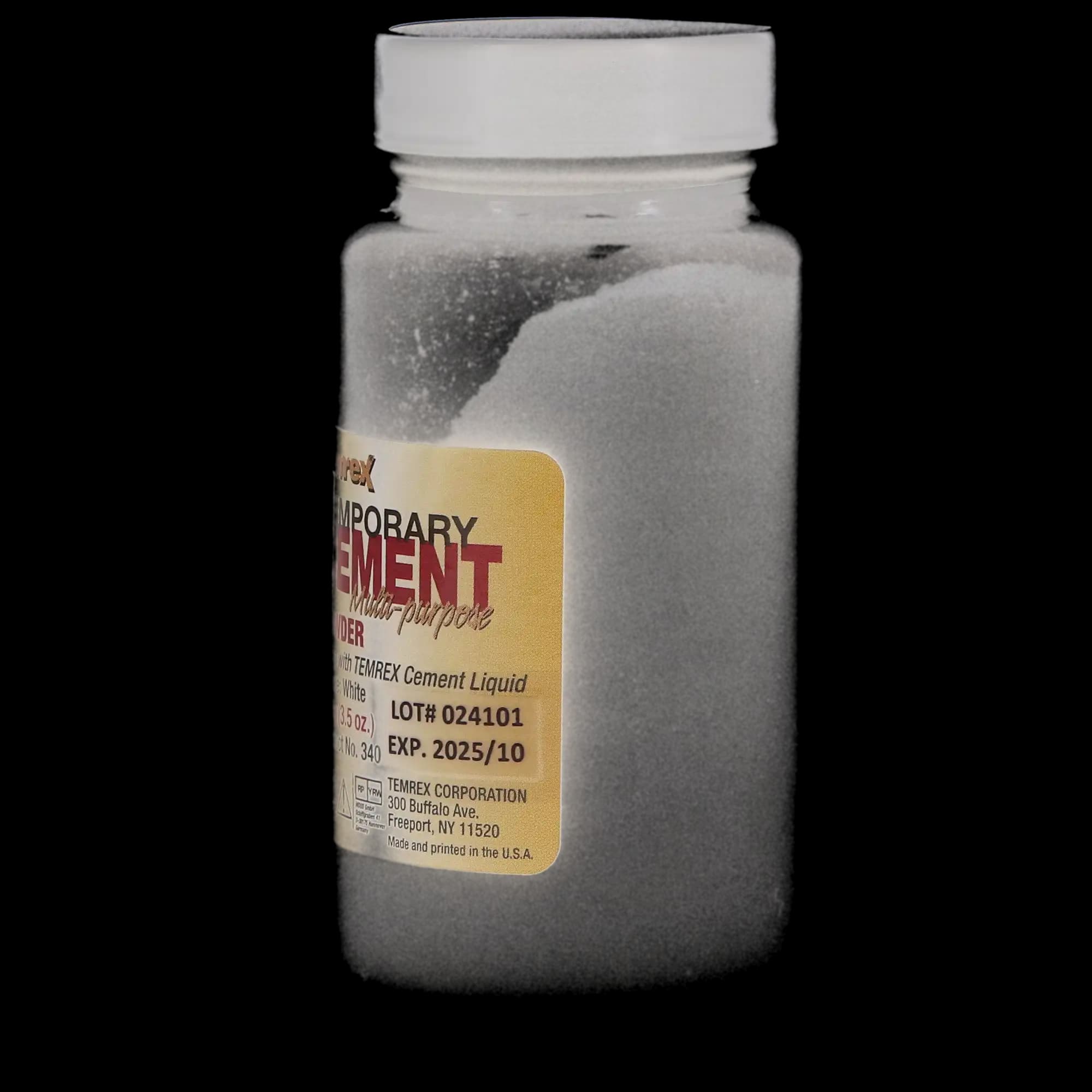 Temrex Zinc Oxide Eugenol Temporary Cement Powder, White, 100g Bottle, Refill, 340 thumbnail 6