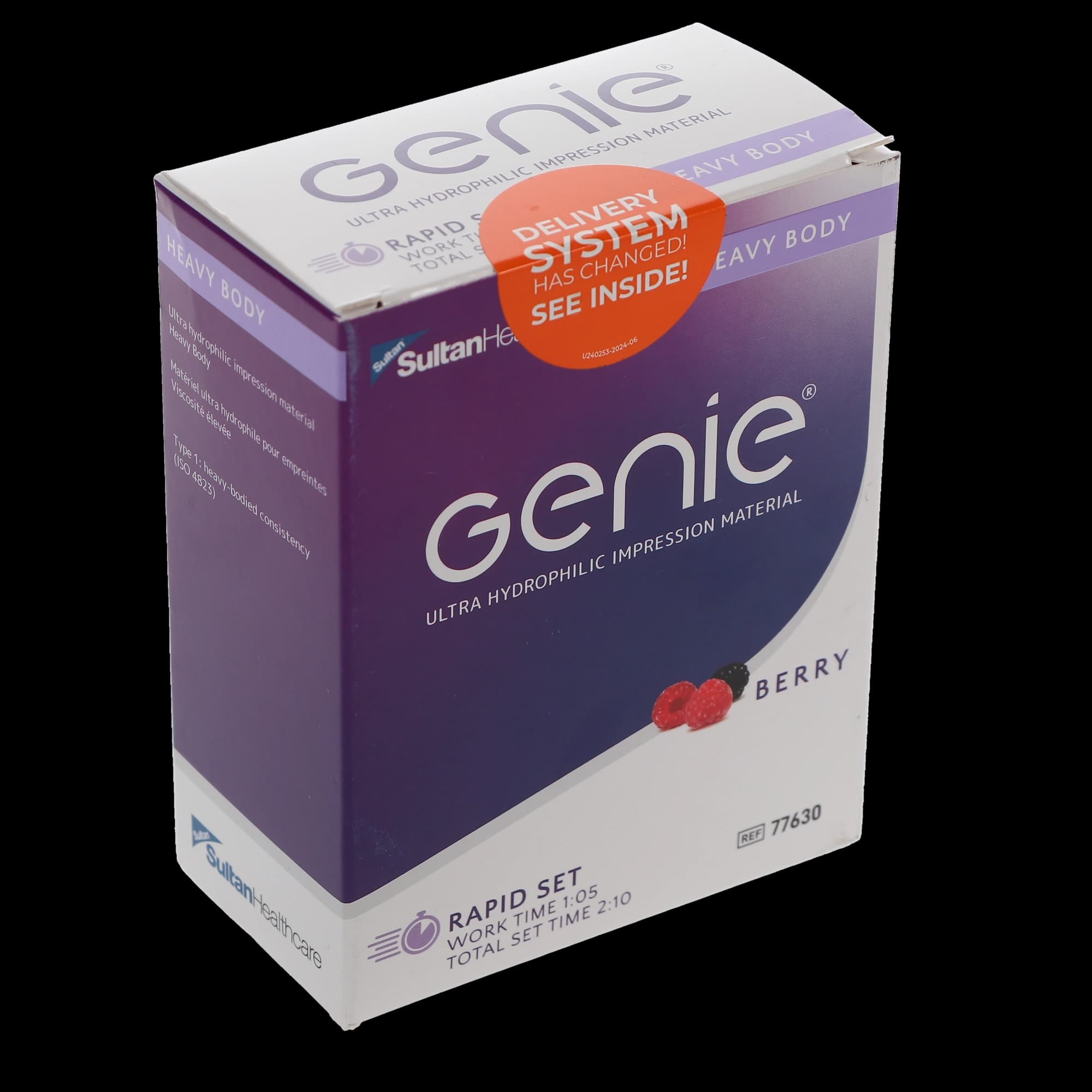 Genie VPS Impression Material, Heavy Body, Rapid Set, Berry Flavor, Purple, 2 x 50 mL Cartridges with 6 Mixing Tips, 77630 thumbnail 5