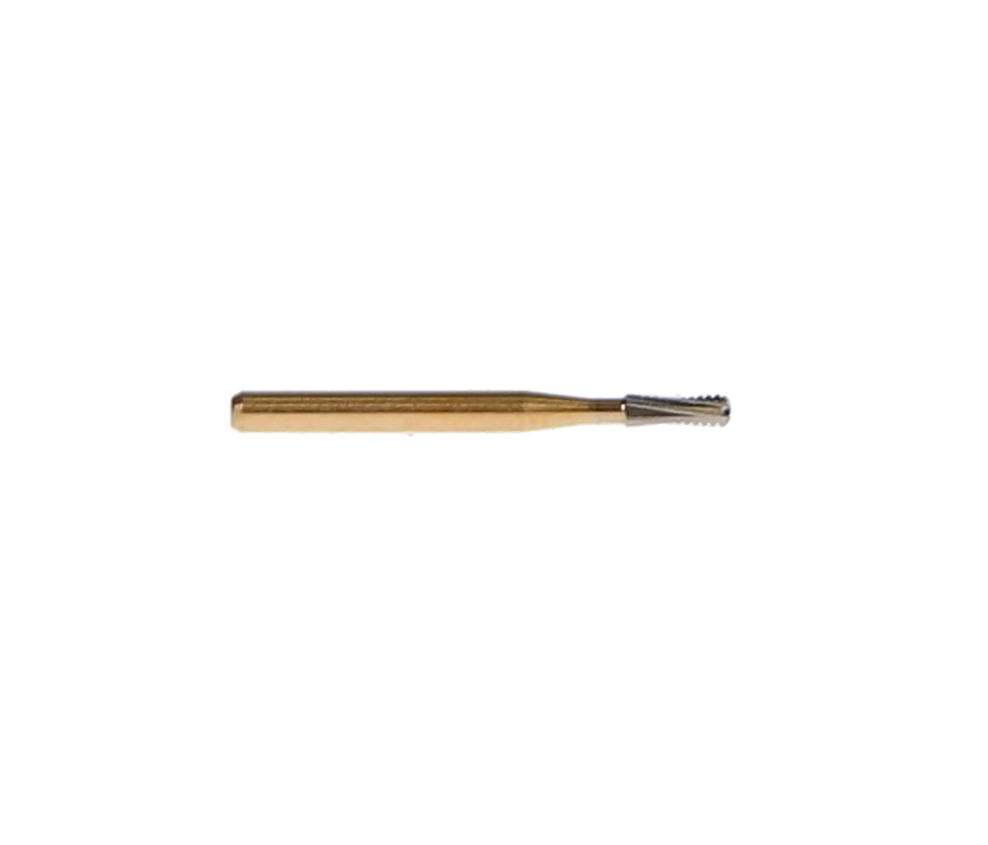 Great White Gold Series Carbide Bur, FG, Straight Fissure Round End Cross Cut, #GW2 (1558), 1.2 mm Head Diameter, 3.8 mm Head Length, 100/Pk, 13095 thumbnail 5
