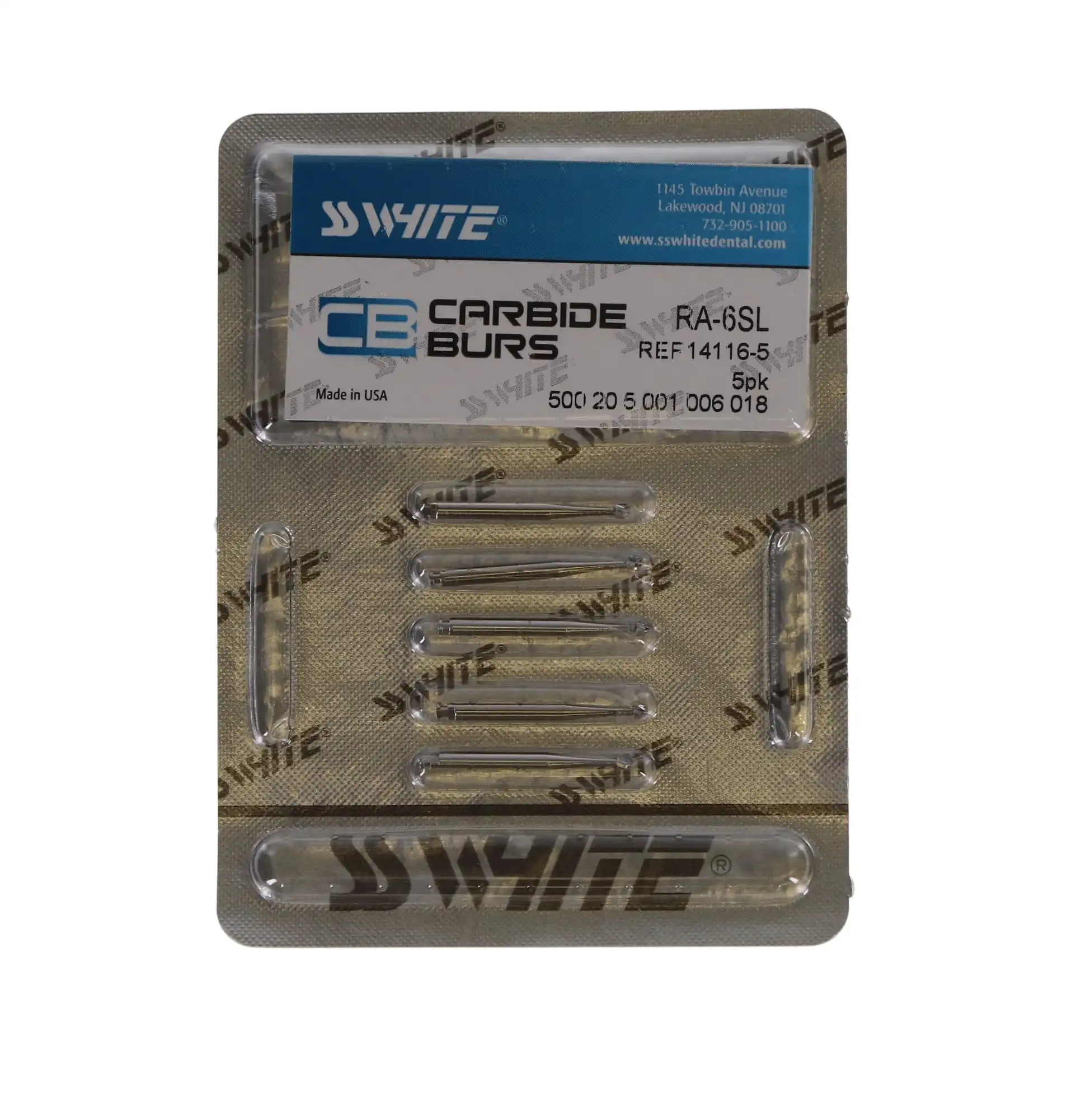SS White Round #6 Surgical Length Carbide Bur, Right Angle Latch, 1.8 mm, 5/Pk, 14116-5 thumbnail 5