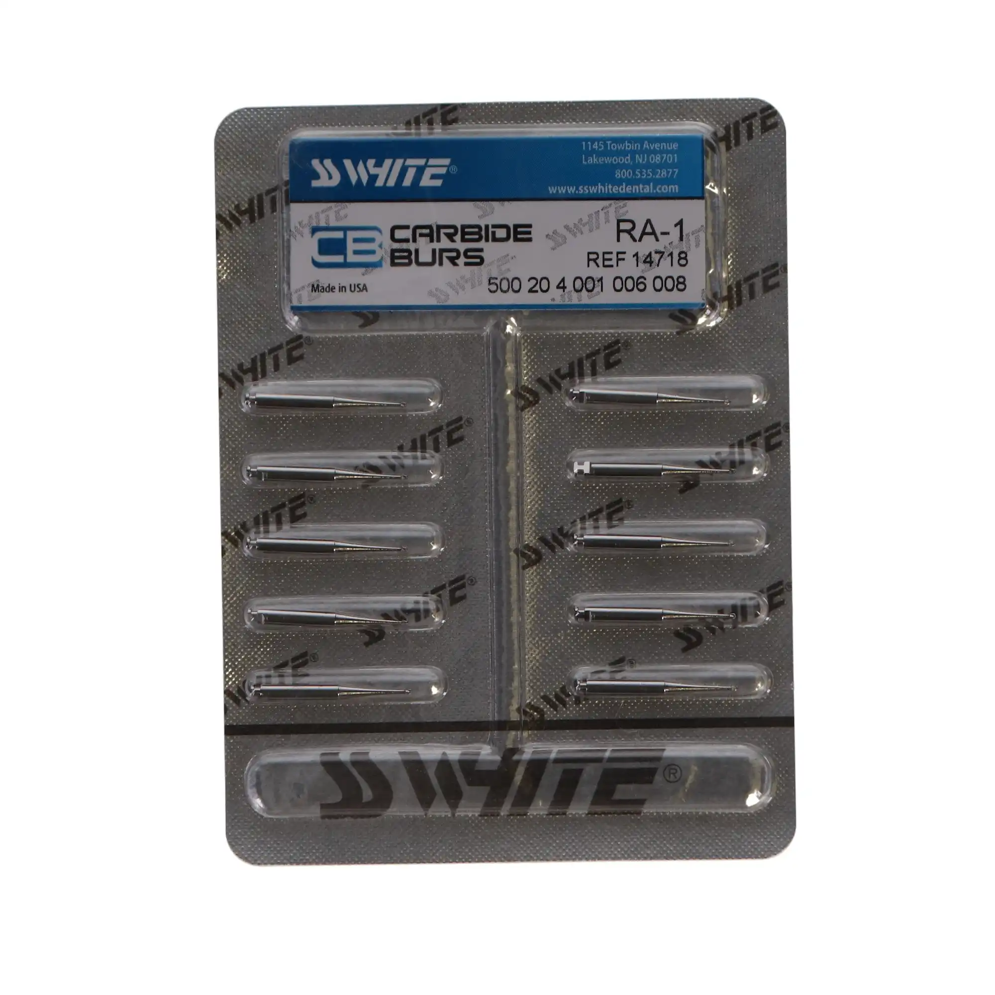 SS White Standard Operatory Carbide Bur, RA, Round, #1, 0.8 mm Diameter, 10/Pk, 14718 thumbnail 5