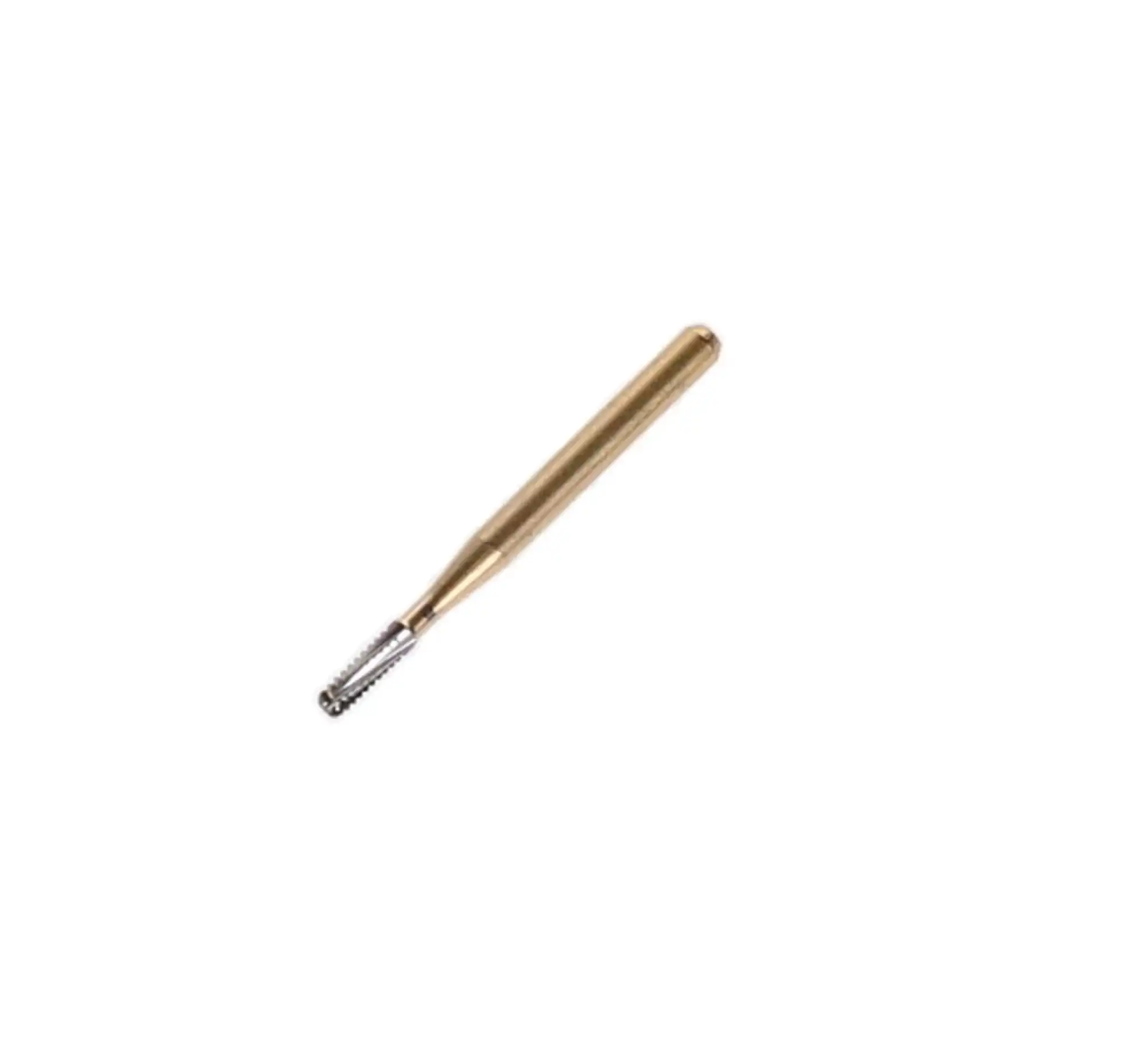 Great White Gold Series Carbide Bur, FG, Straight Fissure Round End Cross Cut, #GW2 (1558), 1.2 mm Diameter, 3.8 mm Head Length, 10/Pk, 15062 thumbnail 2