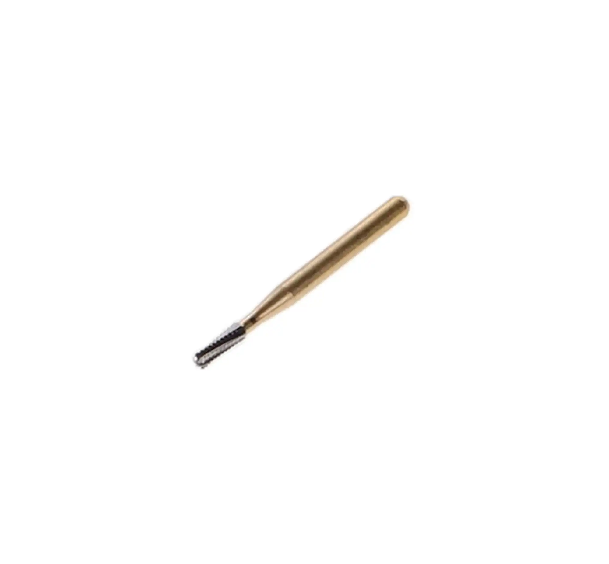 Great White Gold Series Carbide Bur, FG, Straight Fissure Round End Cross Cut, #GW2 (1558), 1.2 mm Diameter, 3.8 mm Head Length, 10/Pk, 15062 thumbnail 3