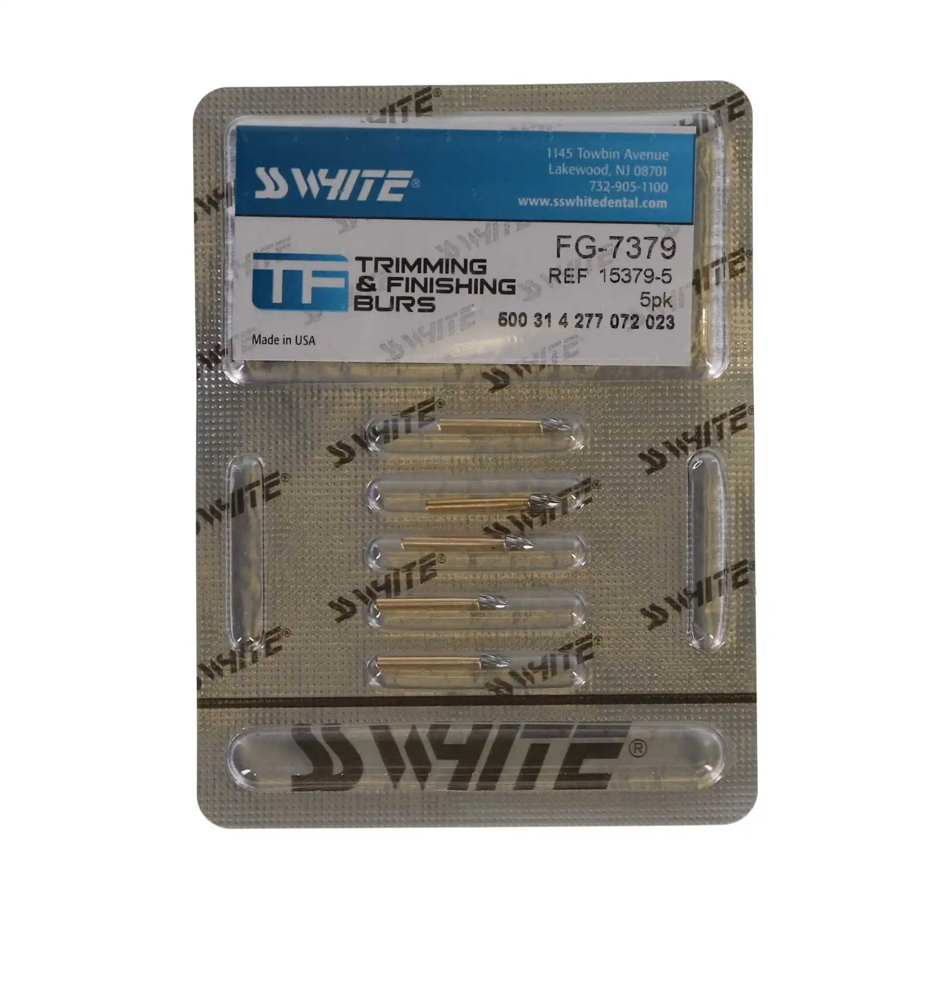 SS White T&F 12-Blade Carbide Bur, Egg/FG, #7379, 5/Pk, 15379-5 thumbnail 5