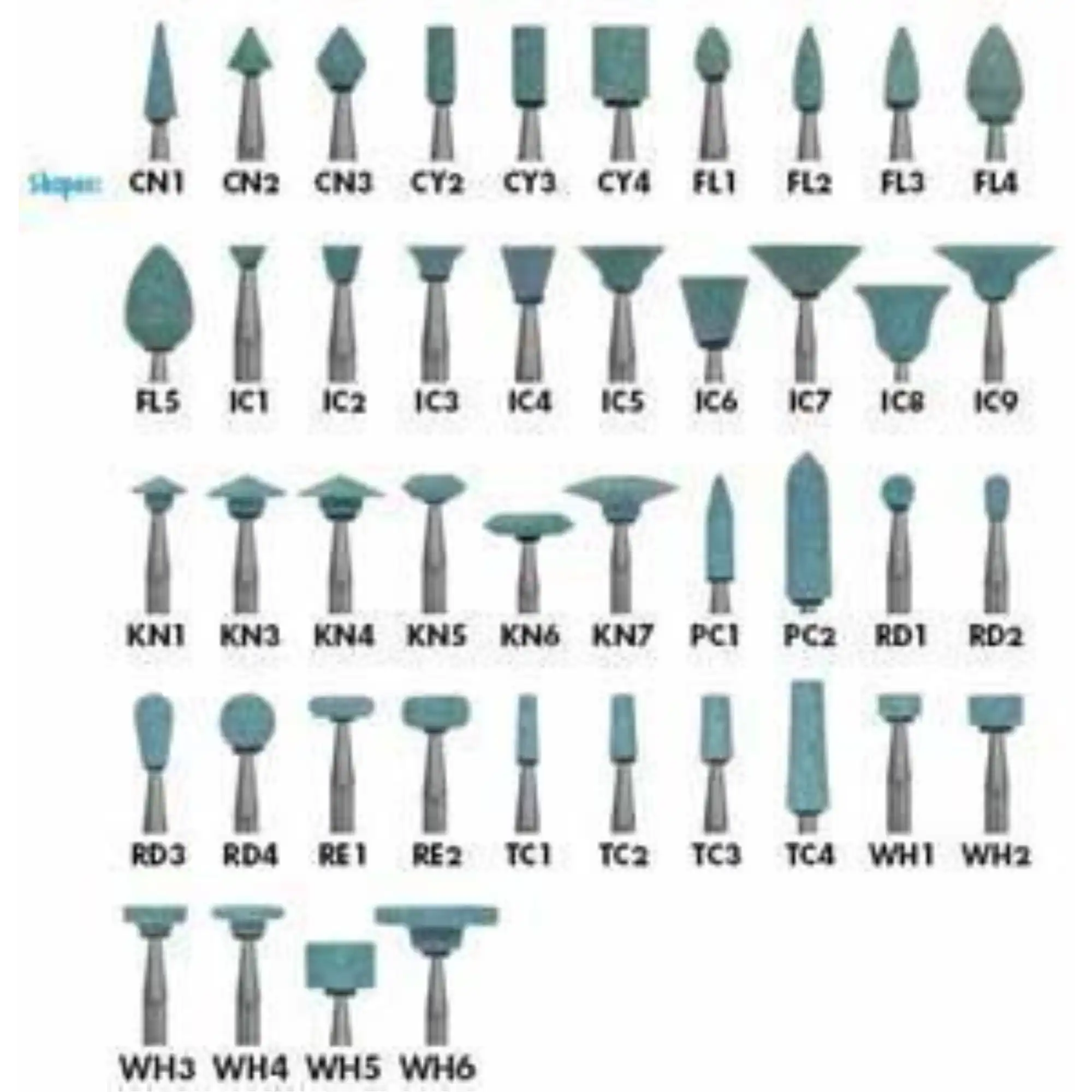 Shofu Dura-Green Stones, HP Straight Handpiece, WH6 Wheel Shape, ISO #130, Green, Silicon Carbide, 12/Pkg, 0048 thumbnail 5
