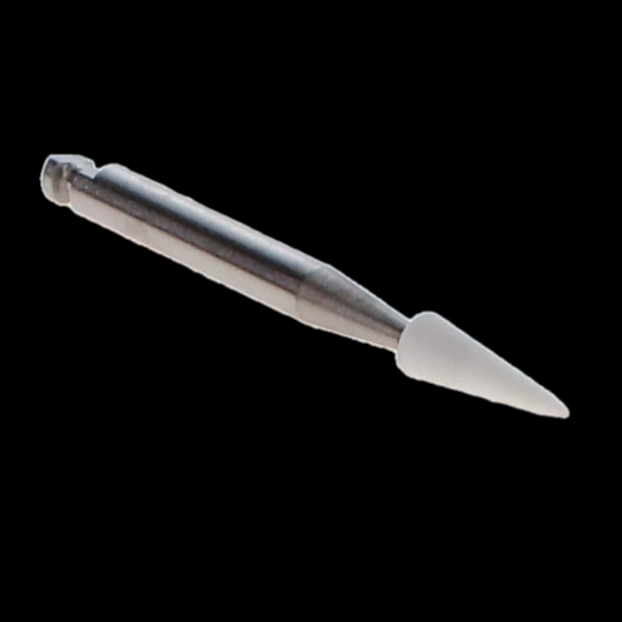 Shofu Dura-White Stone, CN1 Pointed Cone, CA (Contra Angle) Shank, ISO #024, White, 12/Pkg, 0221 thumbnail 6