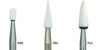 Shofu Dura-White Stone, CN1 Pointed Cone, CA (Contra Angle) Shank, ISO #024, White, 12/Pkg, 0221 thumbnail 5