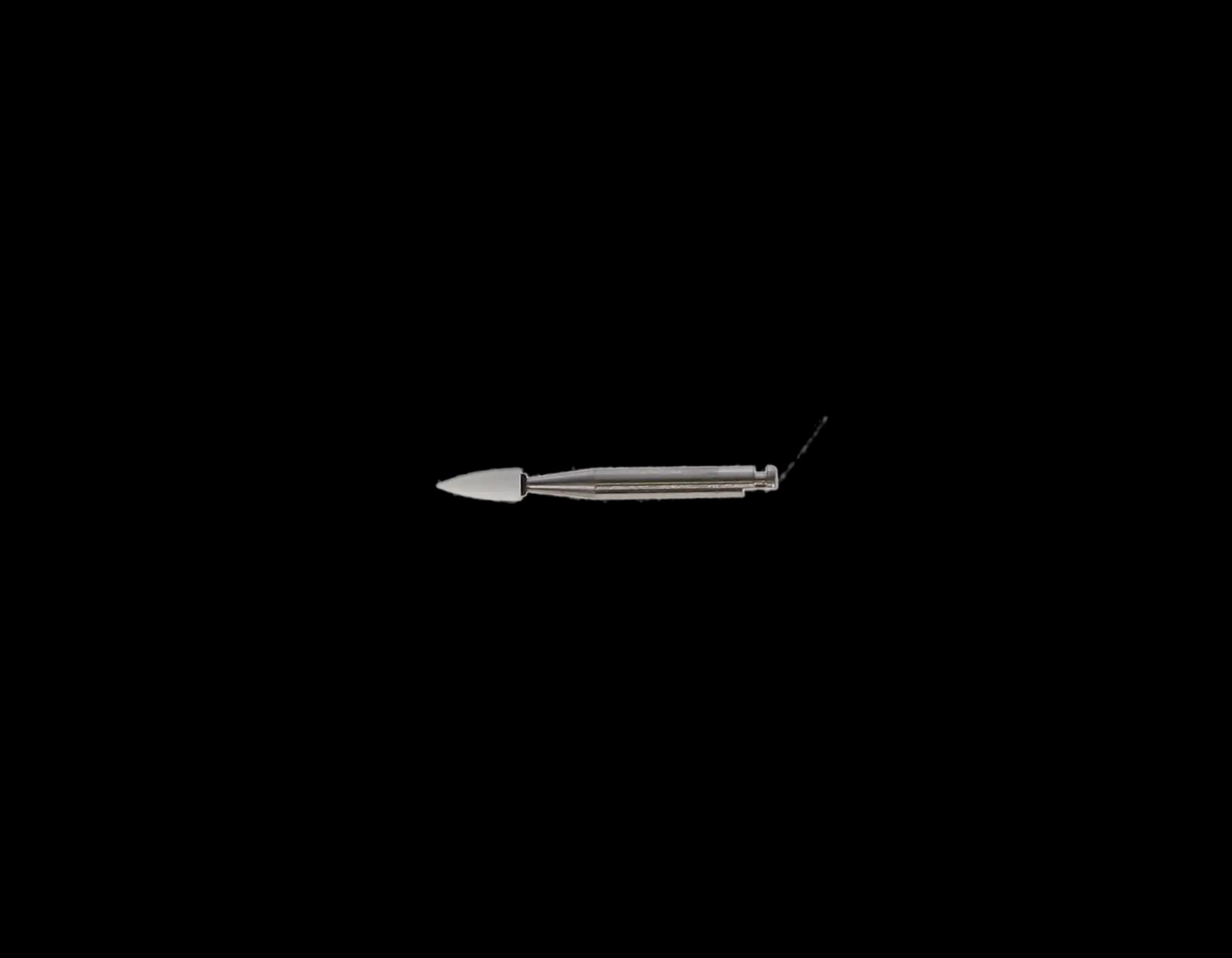 Shofu Dura-White Finishing Stone, FL2 Flame Shape, CA (Contra Angle) Latch-Type, ISO #025, White, 12/Pk, #0223 thumbnail 9