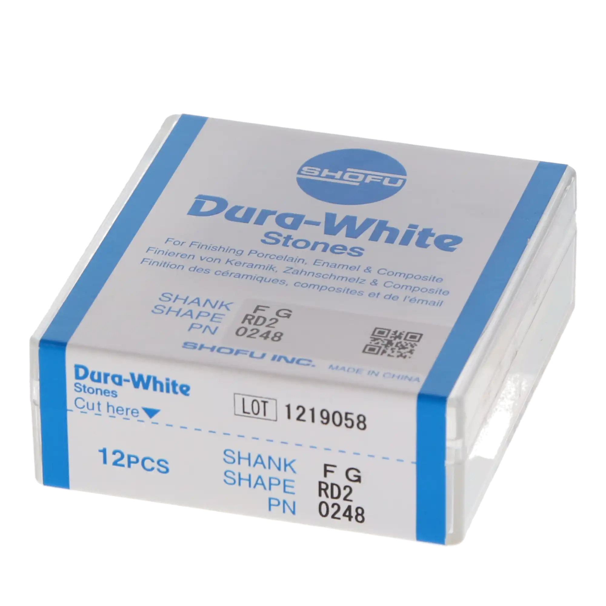 Shofu Dental Dura-White Stones, FG, Round, #024 (RD2), White, 12/Pk, 0248 thumbnail 9