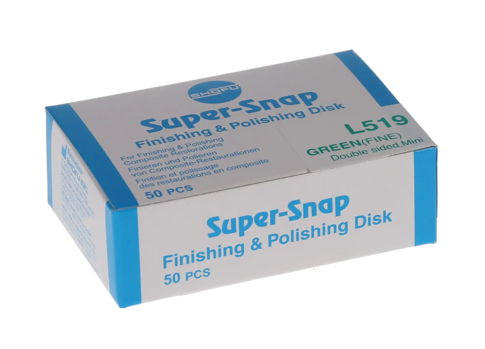 Shofu Super-Snap Mini Polishing Disk, Fine/Green, Double-Sided, Aluminum Oxide, 8mm, 50/Pk, L519 thumbnail 10