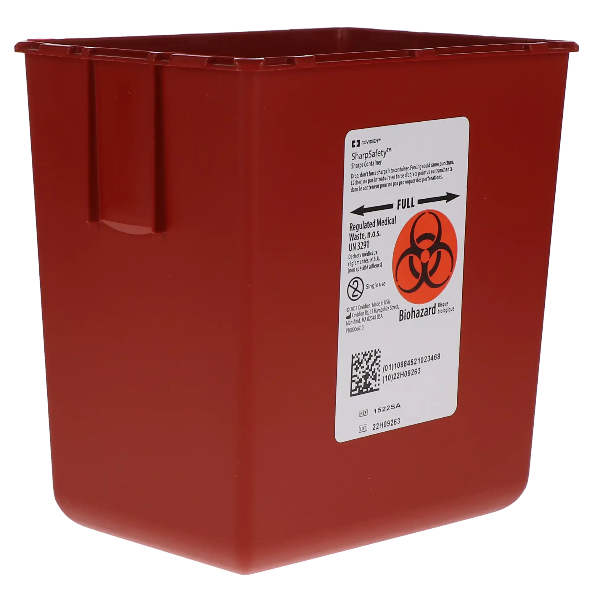SharpSafety™ Phlebotomy Sharps Container, 2.2 Quart, Red, 1522SA thumbnail 6