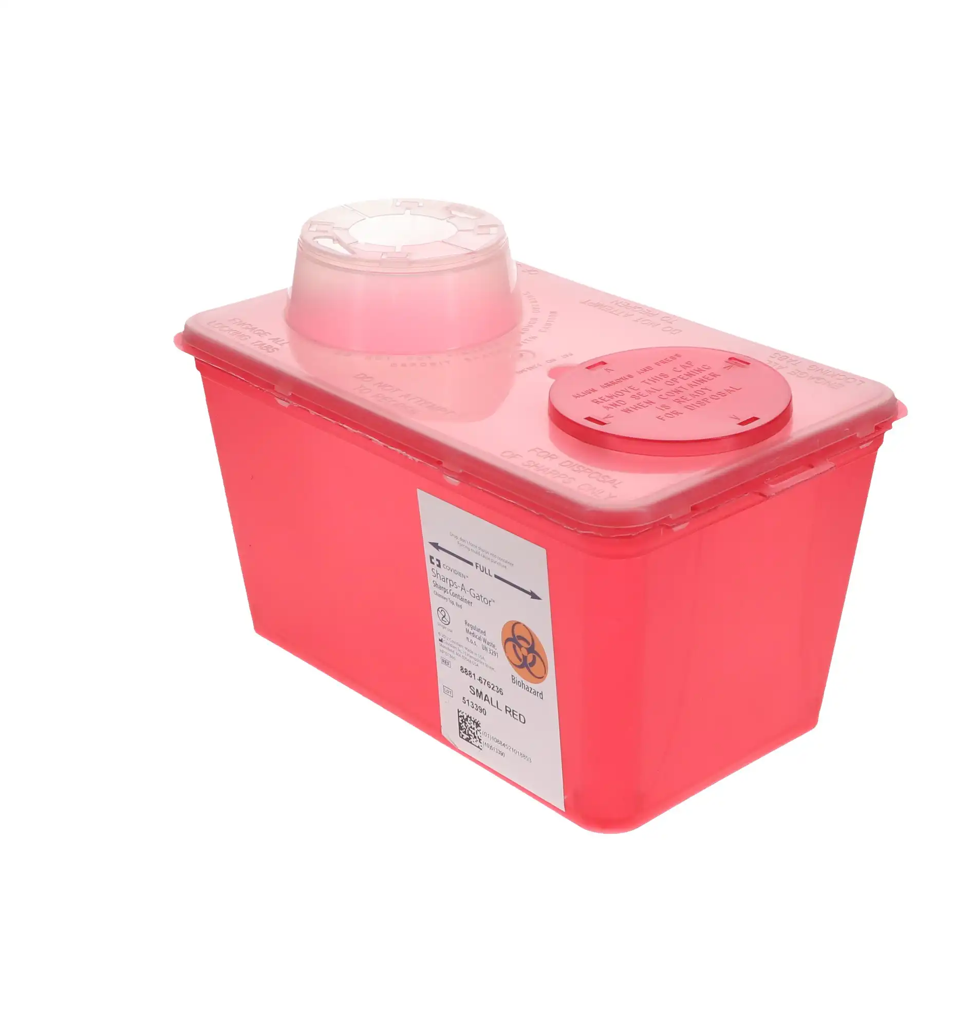 Monoject Sharps Container, with Chimney Top, 4 Qt, Small, Red, 1/Pk, 676236 thumbnail 3