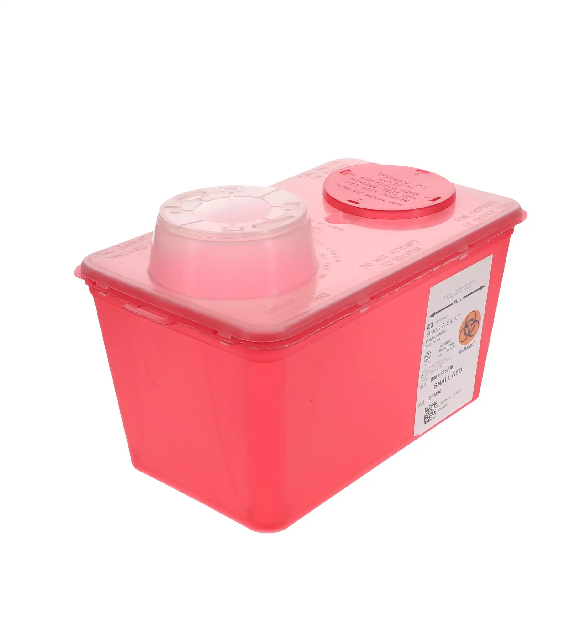 Monoject Sharps Container, with Chimney Top, 4 Qt, Small, Red, 1/Pk, 676236 thumbnail 4