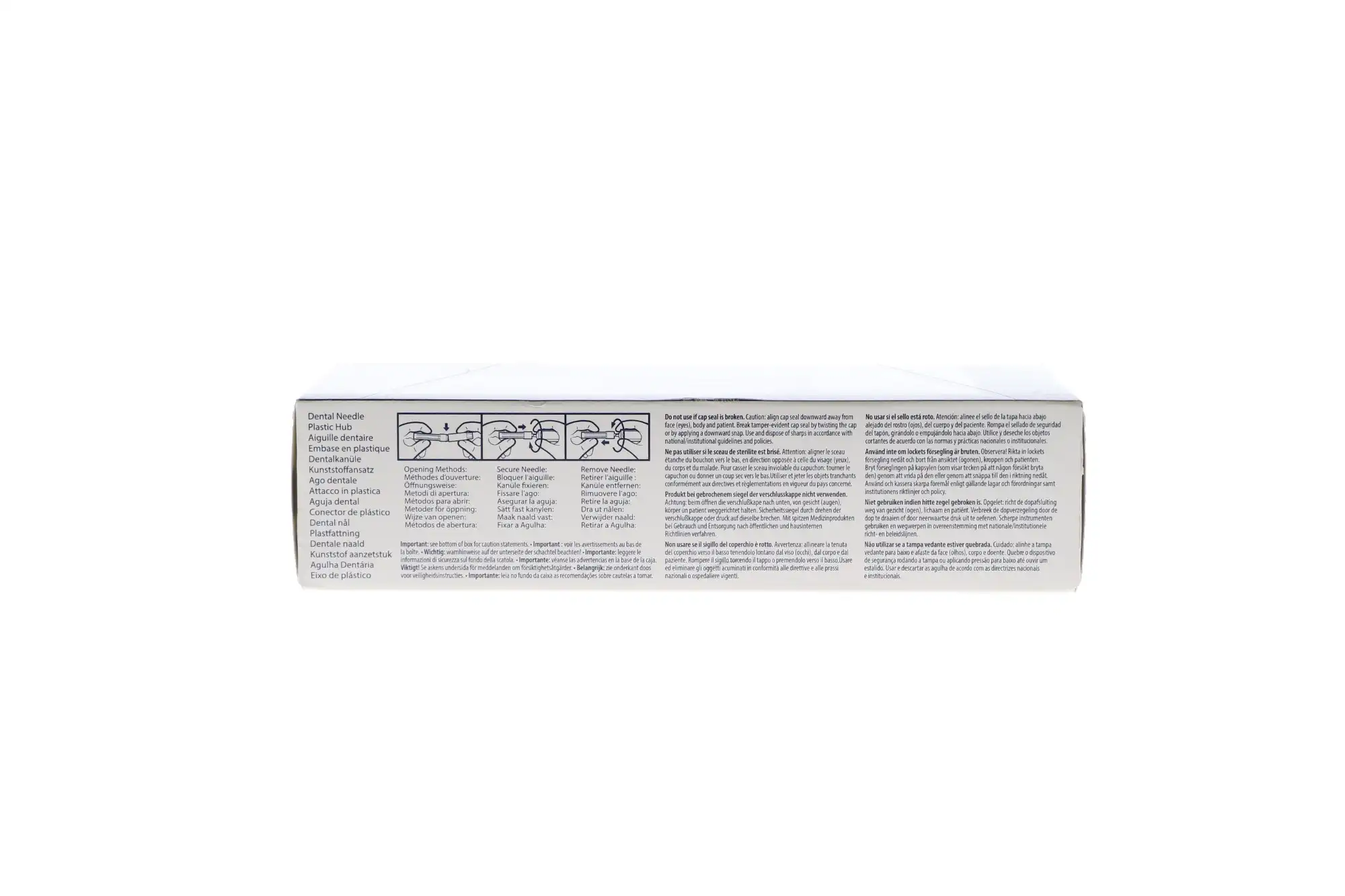 Monoject #400 Dental Anesthetic Needles, 27 Gauge, Long (1.25"), Yellow, Plastic Hub, 100/Box, 400058 thumbnail 3