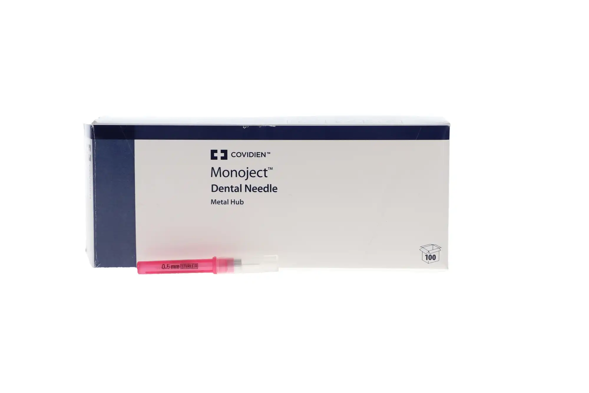 Monoject Metal Hub Dental Needles, 25 Gauge, Long, Red, 100/Box, #401, 401031 thumbnail 2