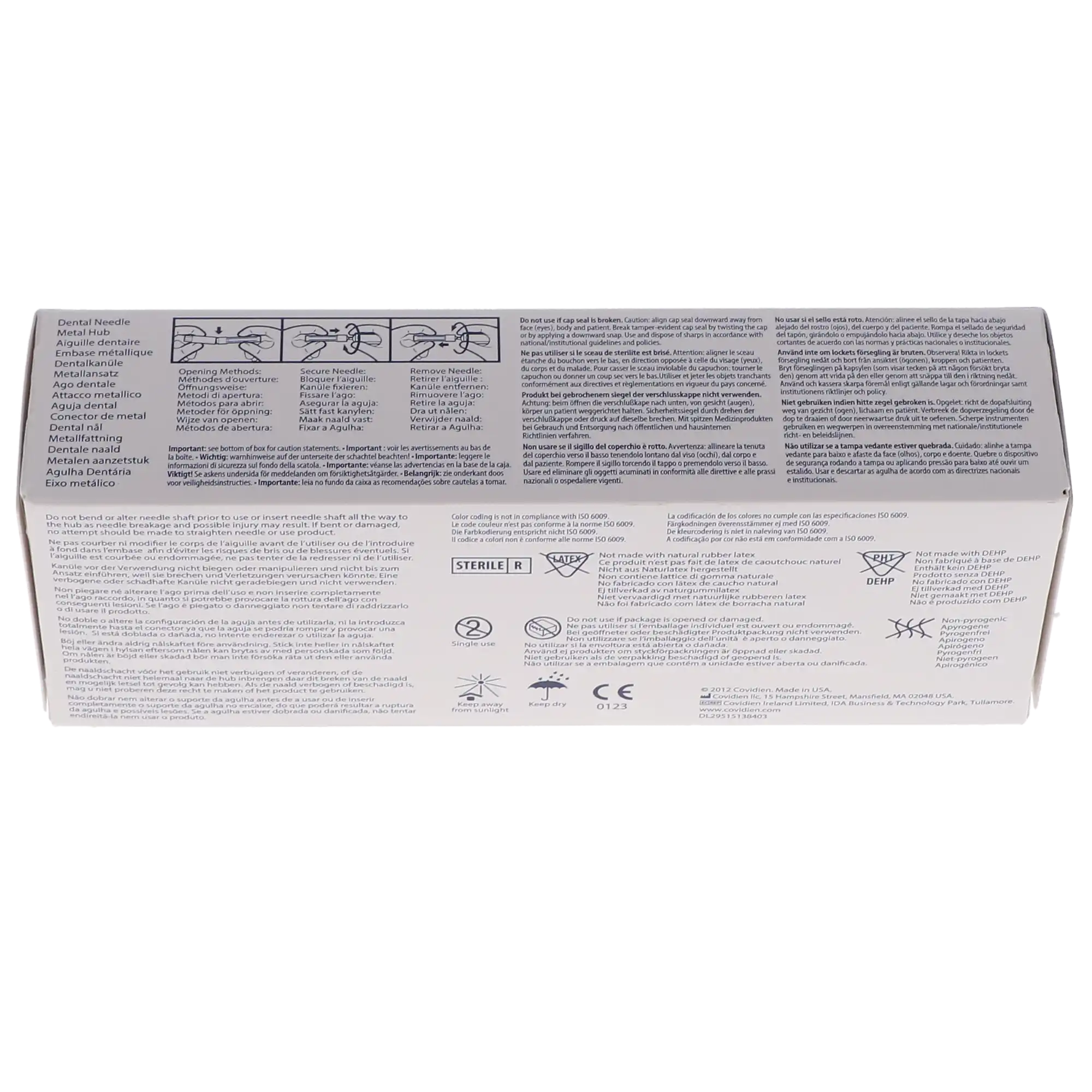Monoject Metal Hub Dental Needles, 30 Gauge Short, Blue, 100/Box, 401072 thumbnail 3