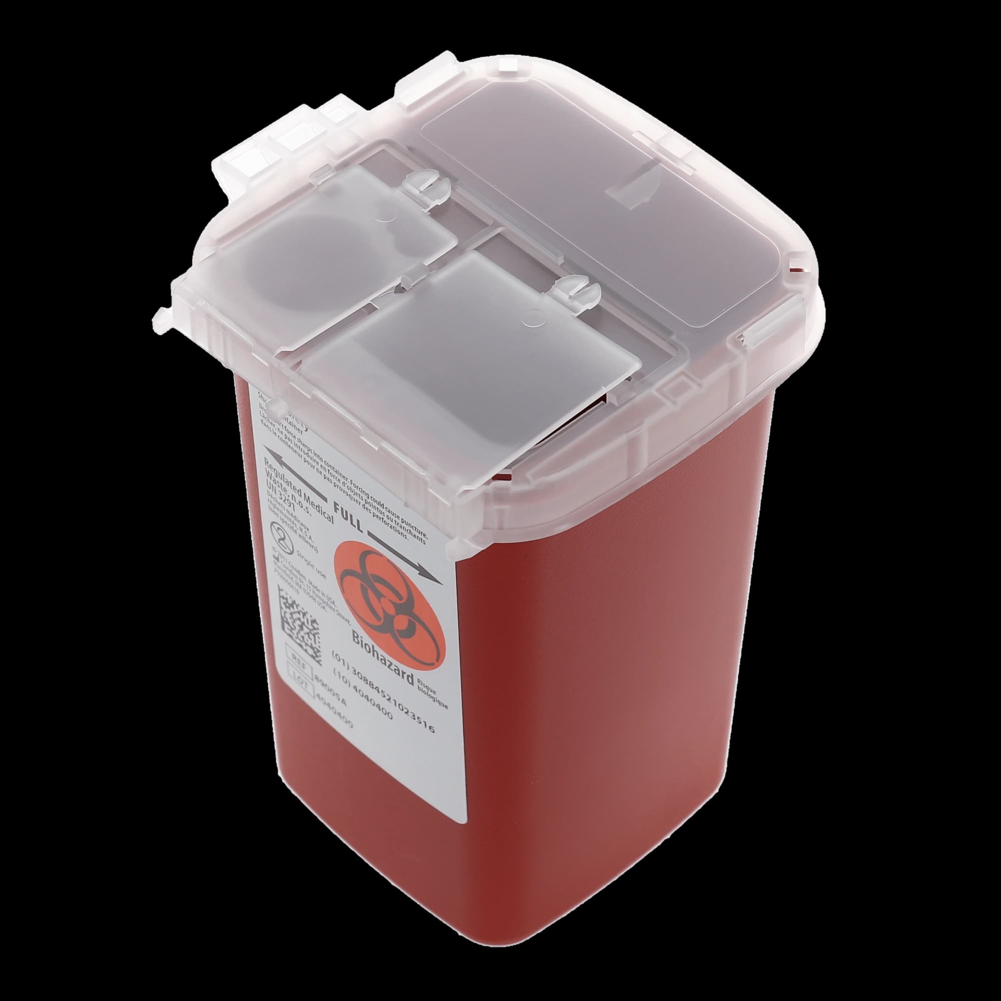 SharpSafety Phlebotomy Sharps Container, 1 Quart, Red, Translucent Top, Sliding Lid, 1/Pk, 8900SA thumbnail 5