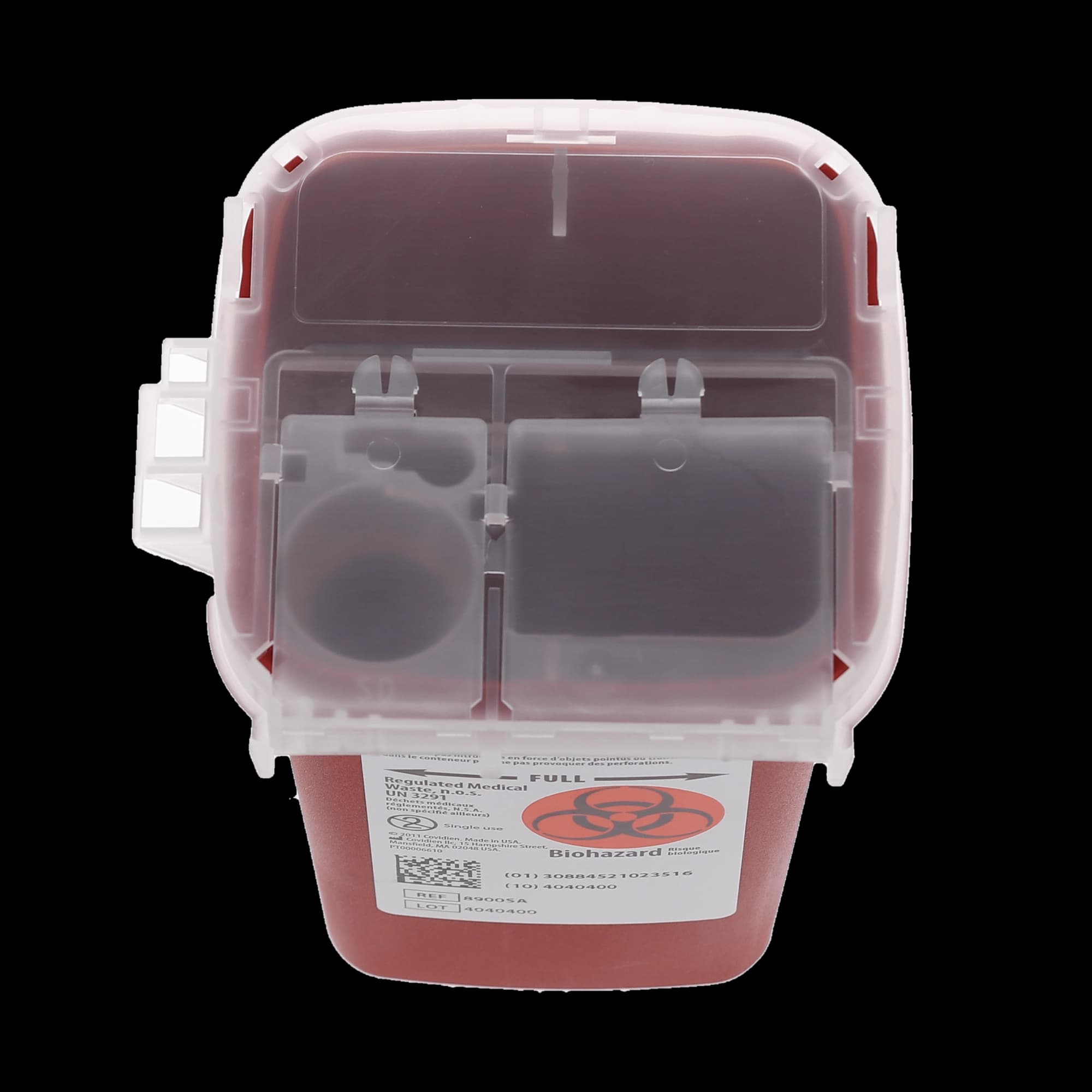 SharpSafety Phlebotomy Sharps Container, 1 Quart, Red, Translucent Top, Sliding Lid, 1/Pk, 8900SA thumbnail 6