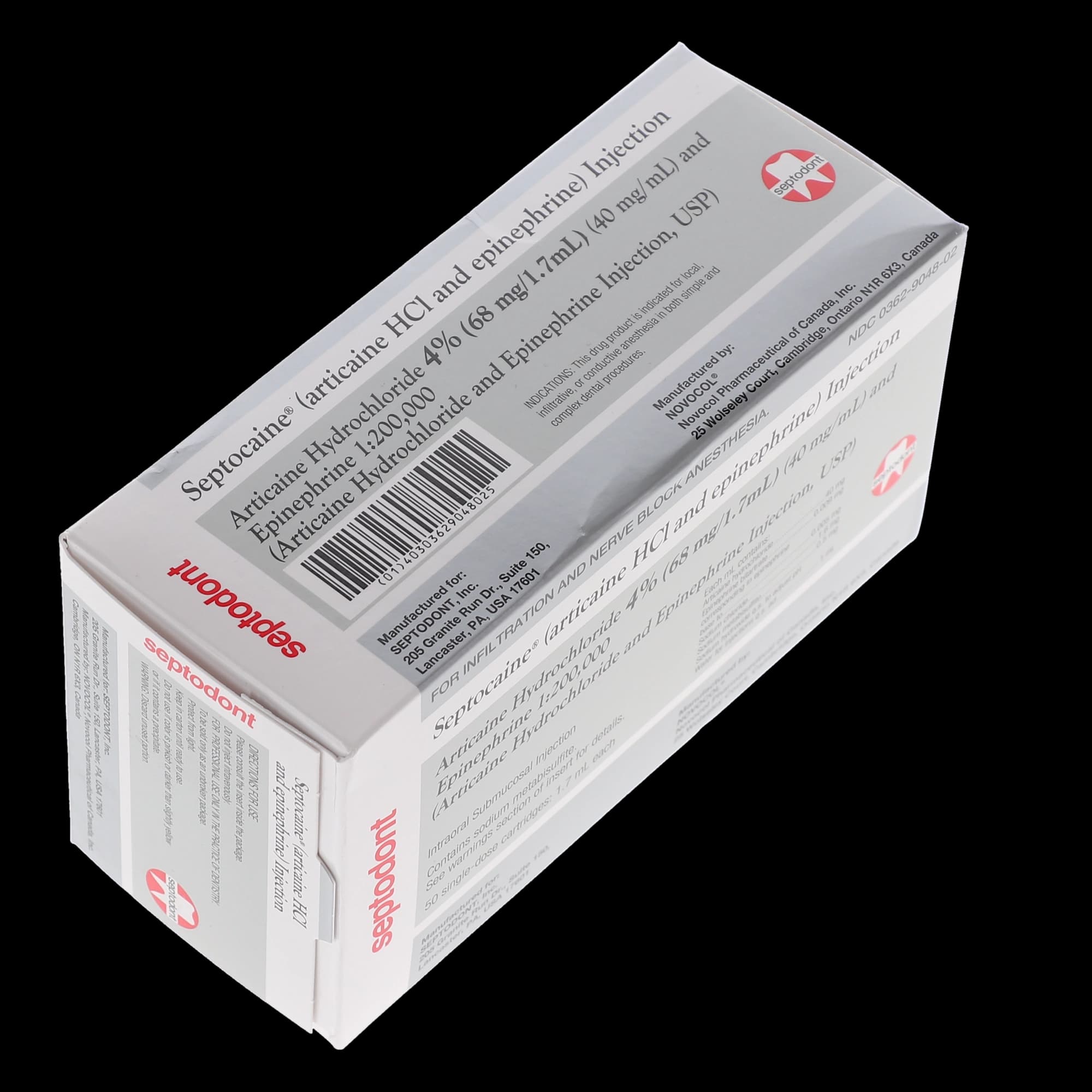 Septocaine Articaine HCl 4% and Epinephrine 1:200,000 Dental Anesthetic Cartridges, 1.7 mL, 50/Box, Silver, 01A1200 thumbnail 10
