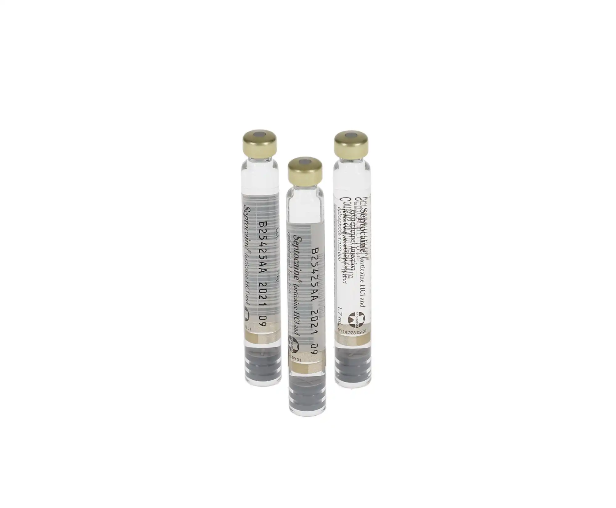 Septocaine Articaine HCl 4% with Epinephrine 1:100,000 Dental Anesthetic Cartridges, 1.7 mL, 50/Box, Gold Box, 01A1400 thumbnail 7