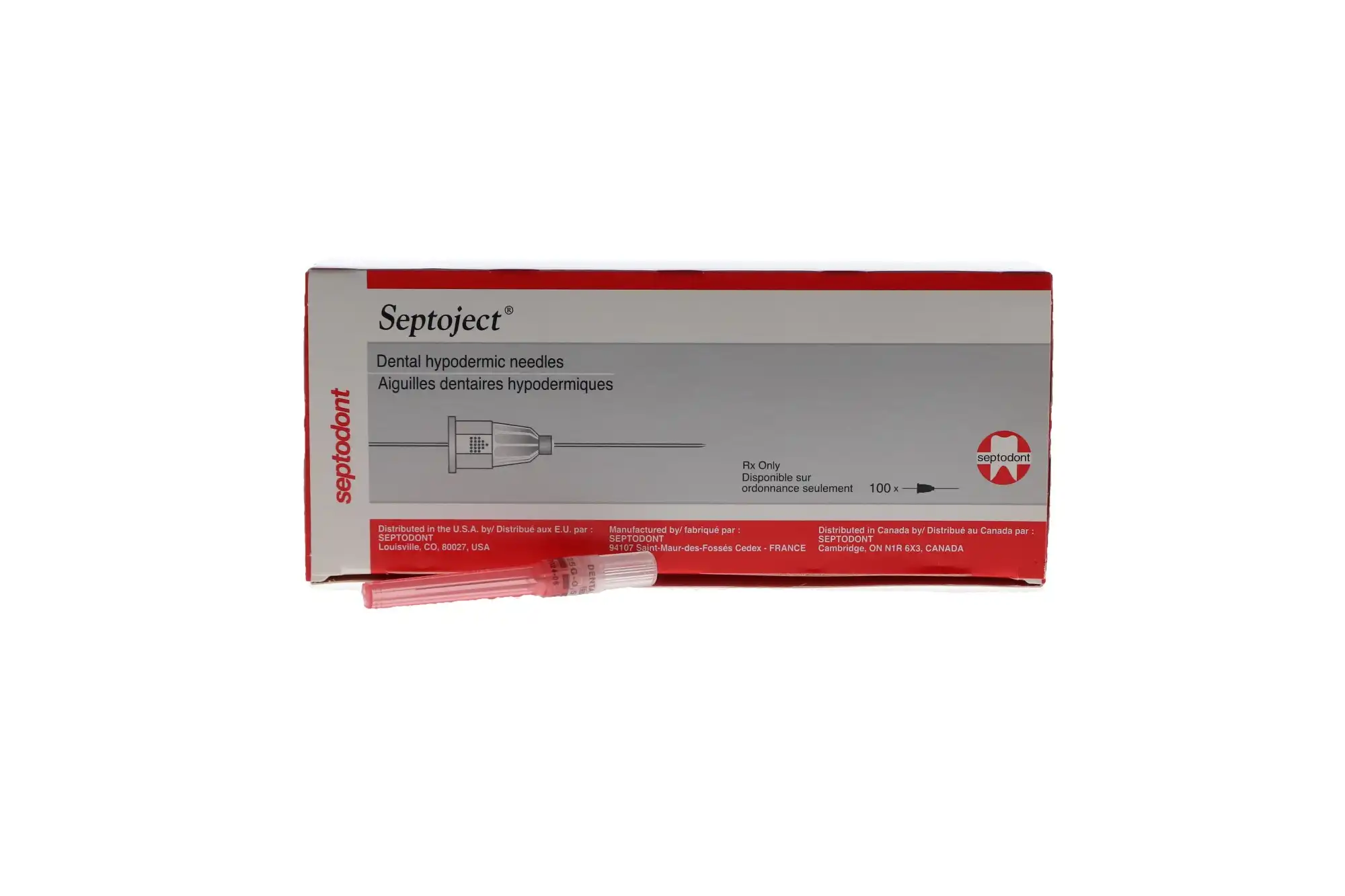 Septoject Dental Needle, 25 Gauge Long (35mm), Red, Plastic Hub, Sterile, 100/Box, 01-N1252 thumbnail 11