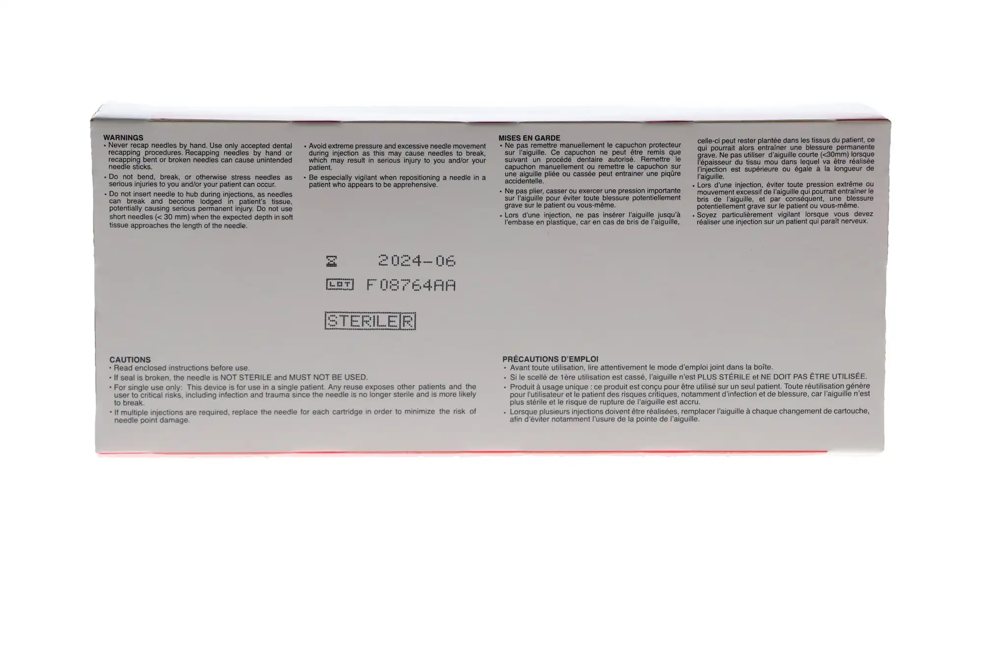 Septoject Dental Needle, 25 Gauge Long (35mm), Red, Plastic Hub, Sterile, 100/Box, 01-N1252 thumbnail 12