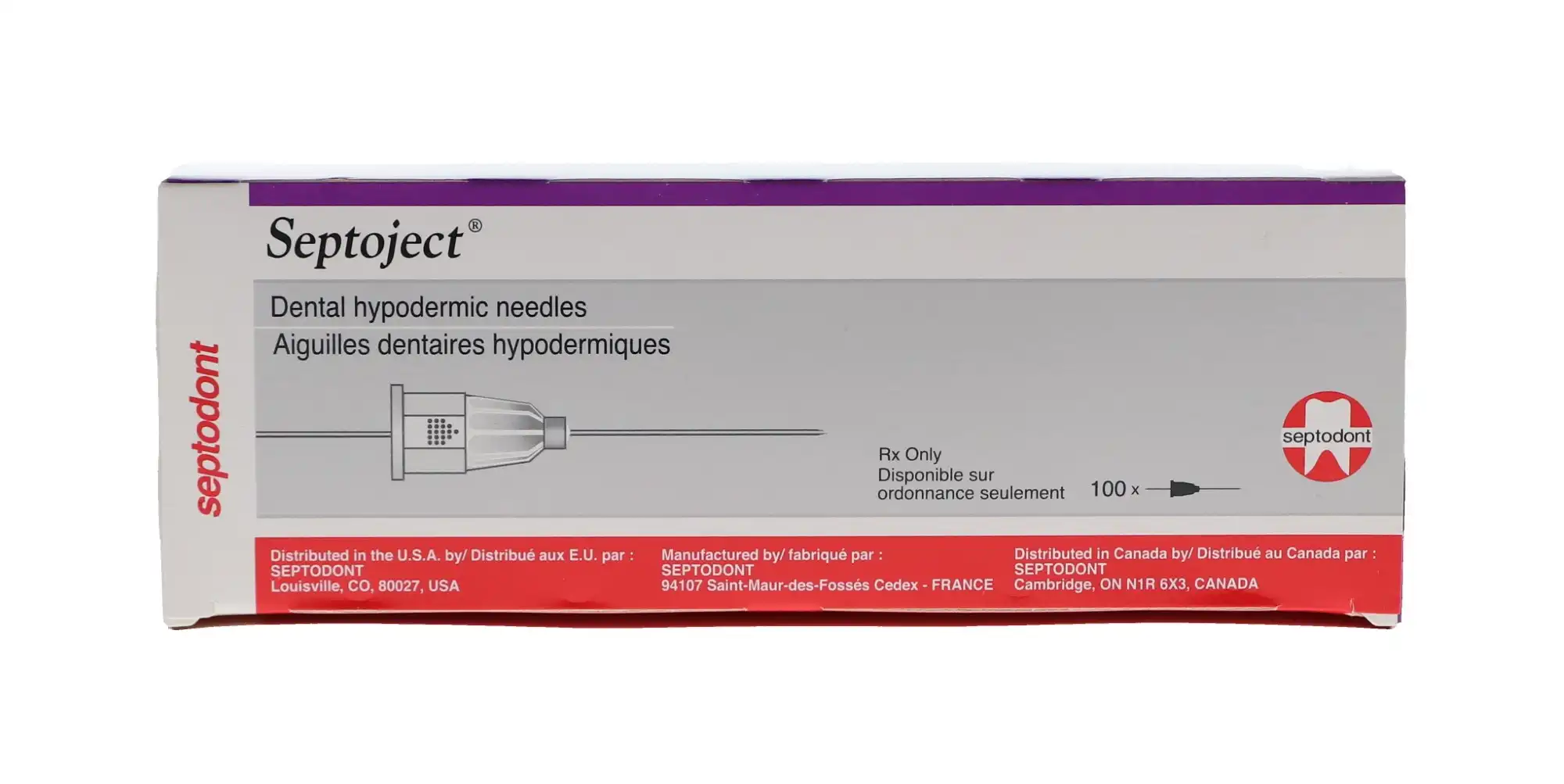 Septoject Dental Hypodermic Needles, Plastic Hub, Gauge 30, Extra Short (10mm), Purple, 100/Box, 01-N1300 thumbnail 11
