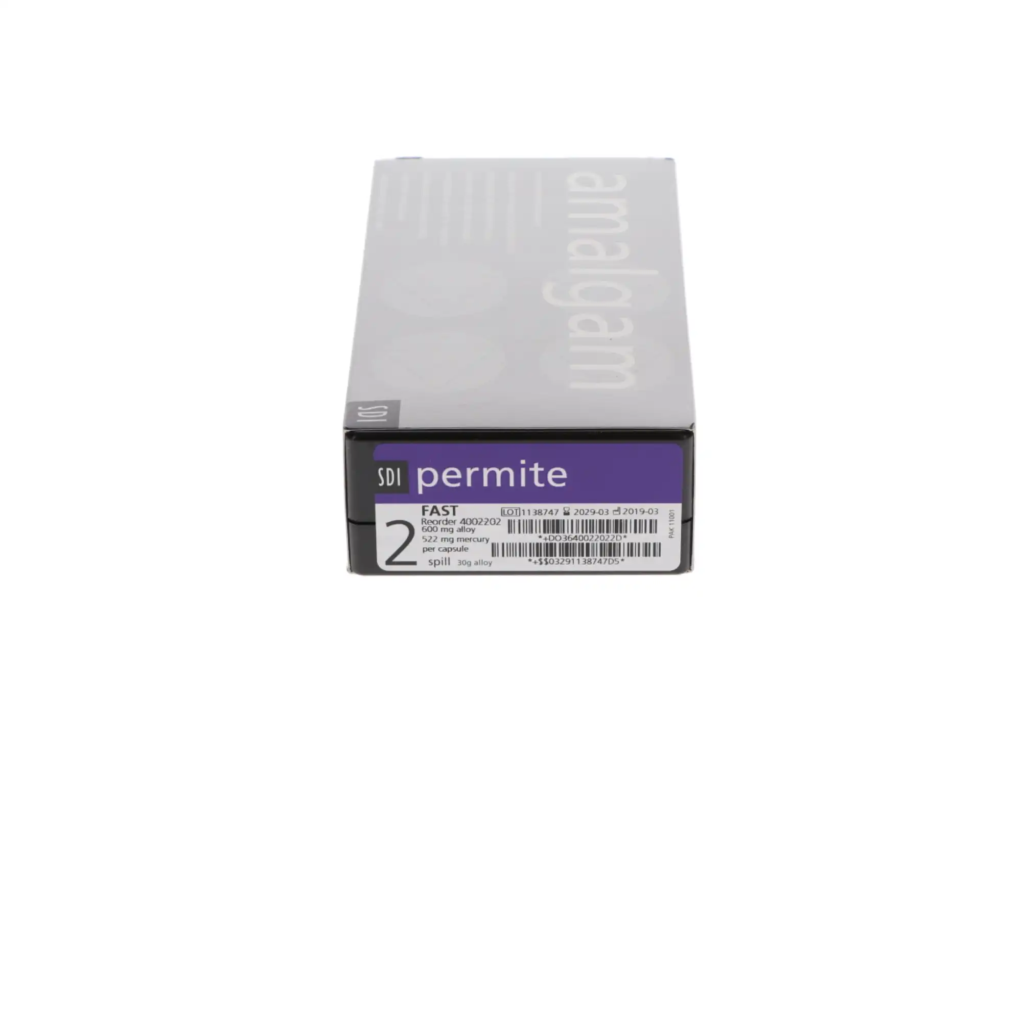 Permite Dispersed Amalgam Capsules, 2 Spill, Fast Set, 600 mg, 50/Pk thumbnail 11