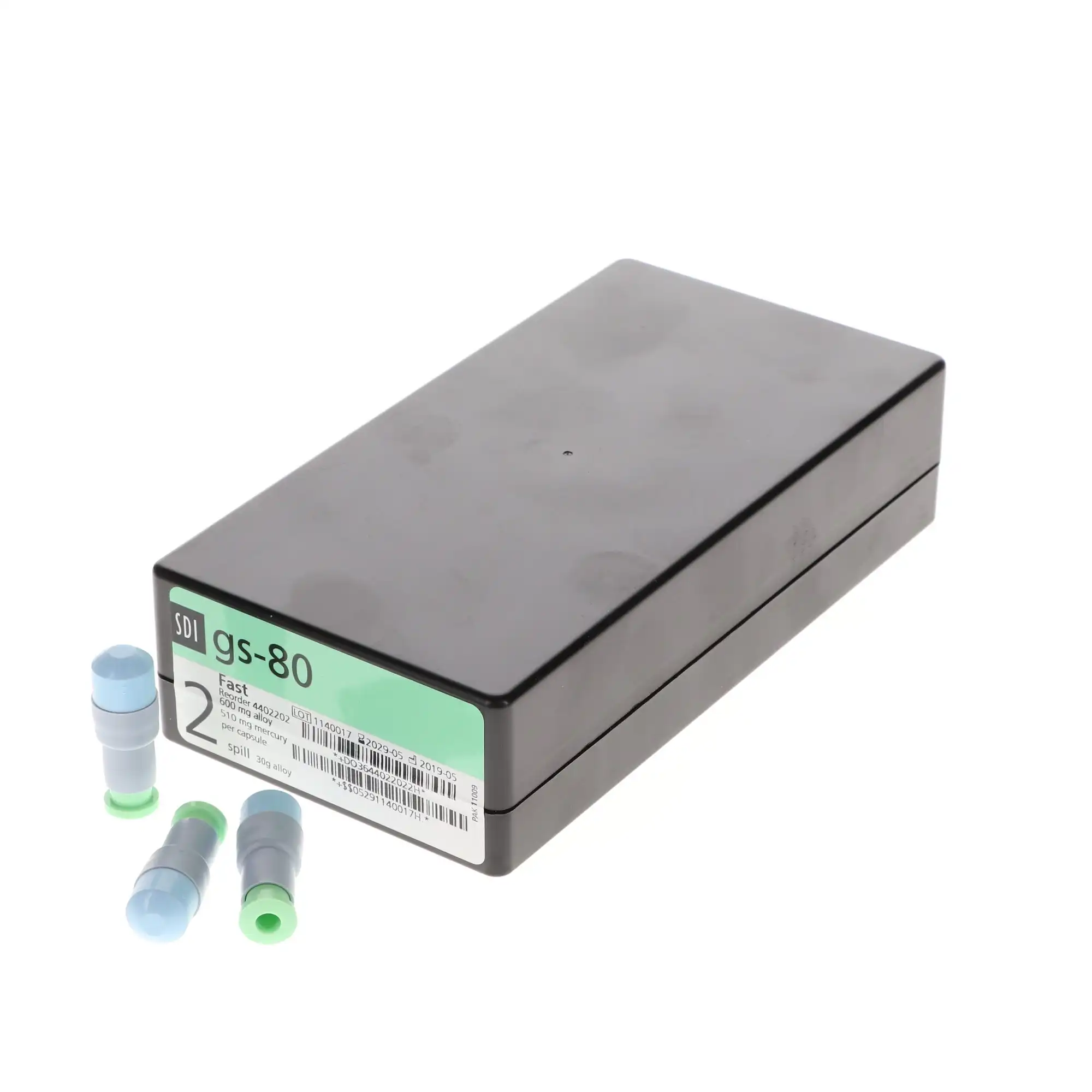 GS-80 Dispersed Phase Amalgam Capsules, 2 Spill, Fast Set, 600 mg, 50/Pk thumbnail 2